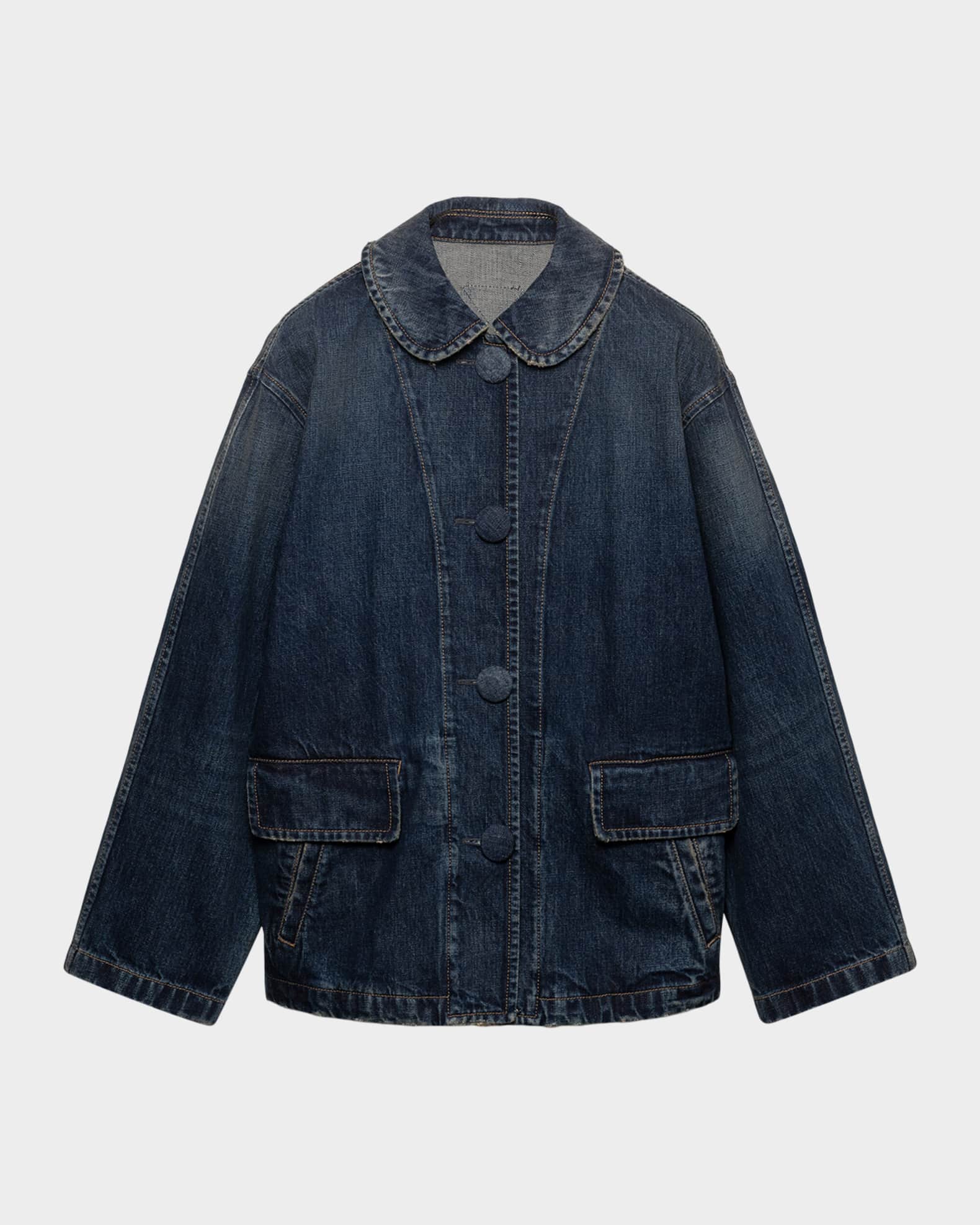 Prada Washed Denim Blouson Jacket | Neiman Marcus