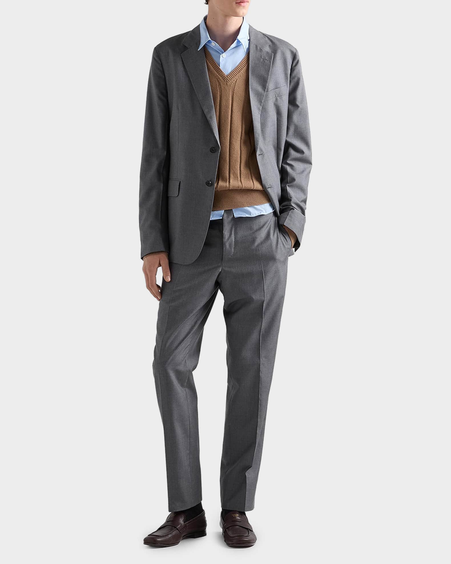 Prada Men's Crinkled Cotton Button-Down Shirt | Neiman Marcus