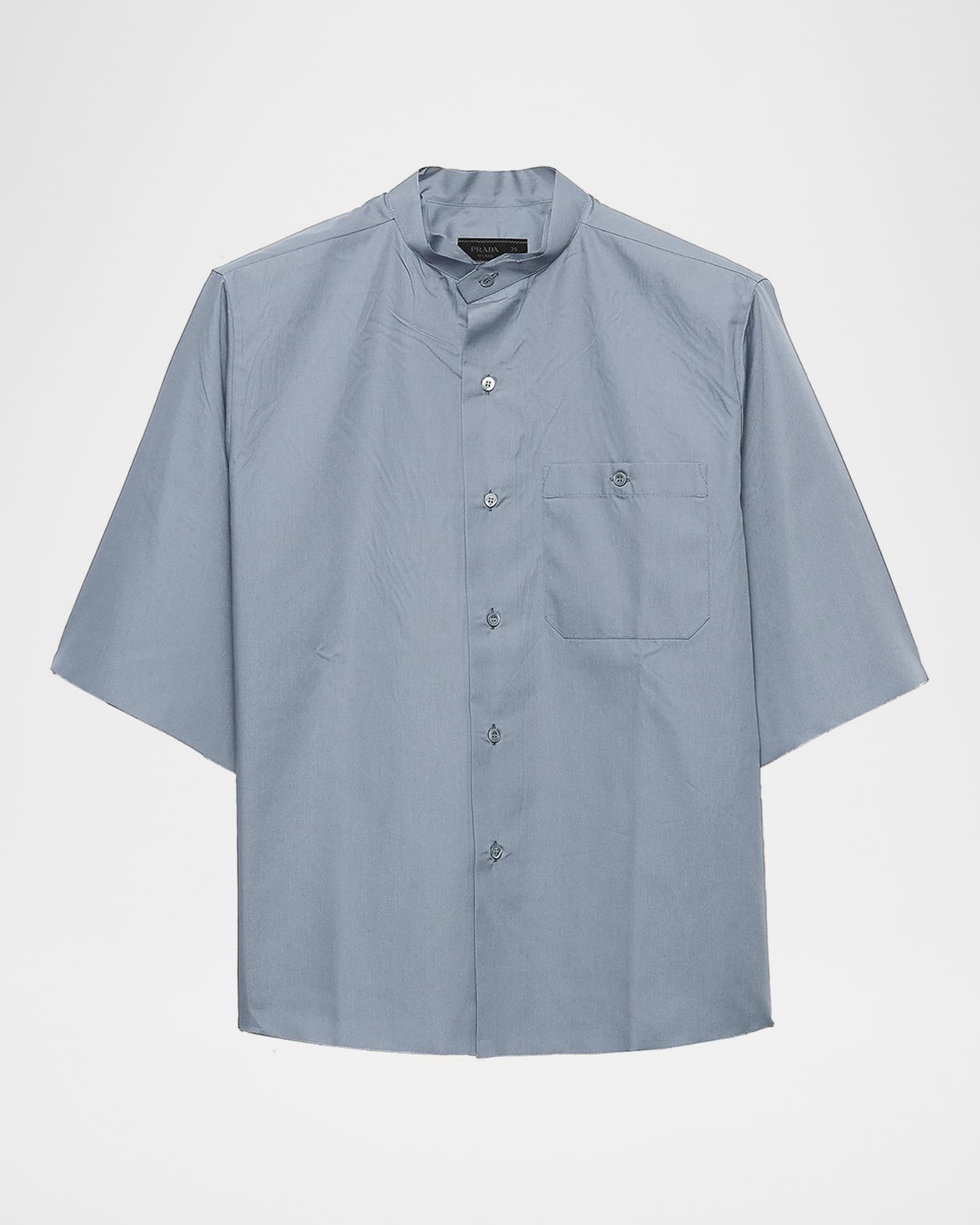 Prada Men's Short-Sleeve Raw-Cut Shirt | Neiman Marcus