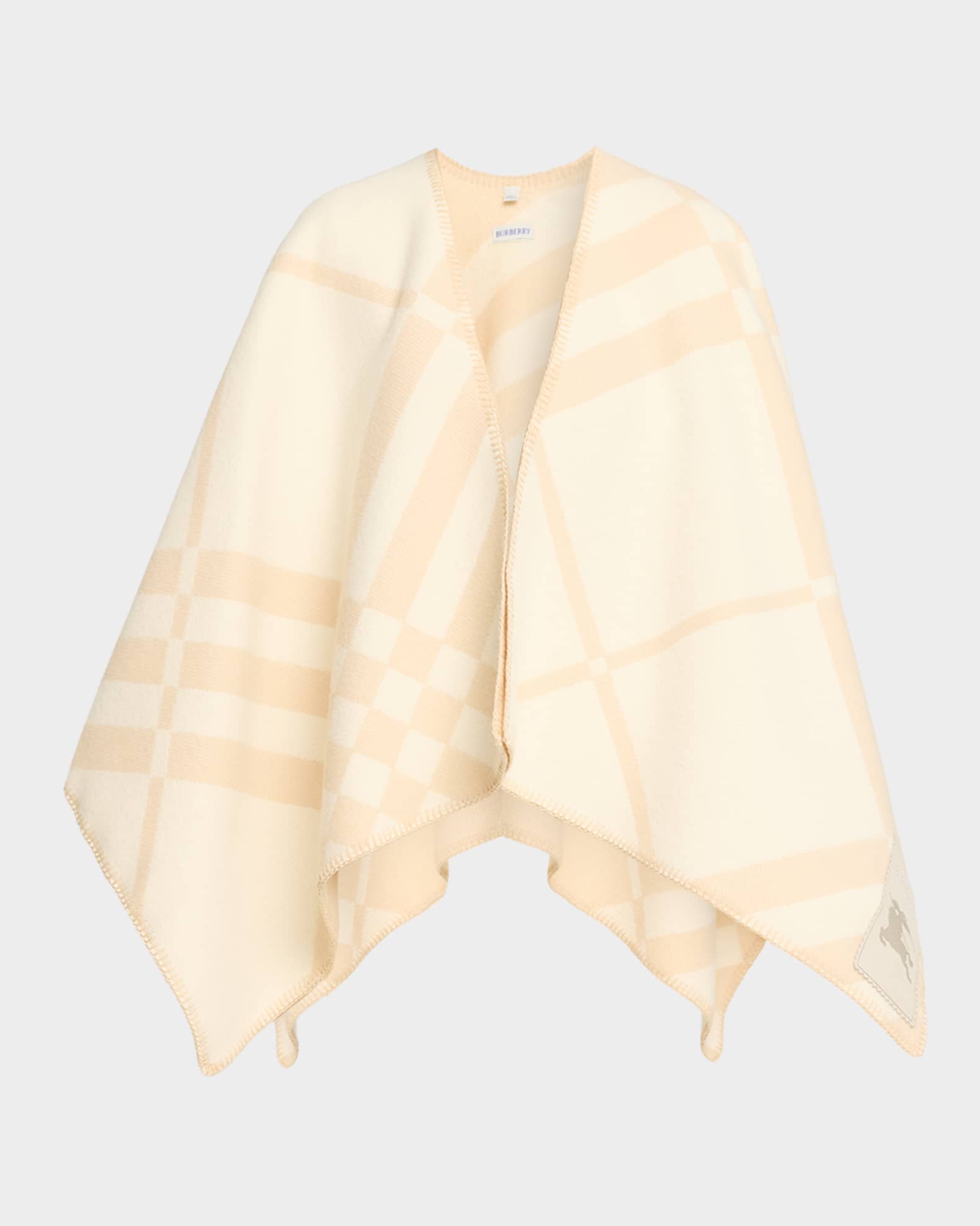 Burberry Check Wool Cashmere Cape | Neiman Marcus