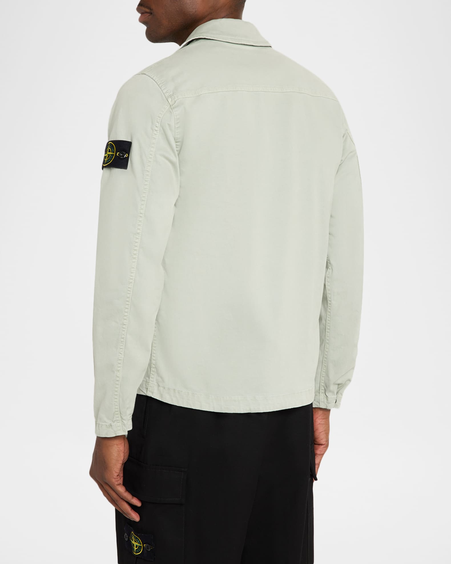 Stone Island Men's Cotton Stretch Full-Zip Shirt Jacket | Neiman