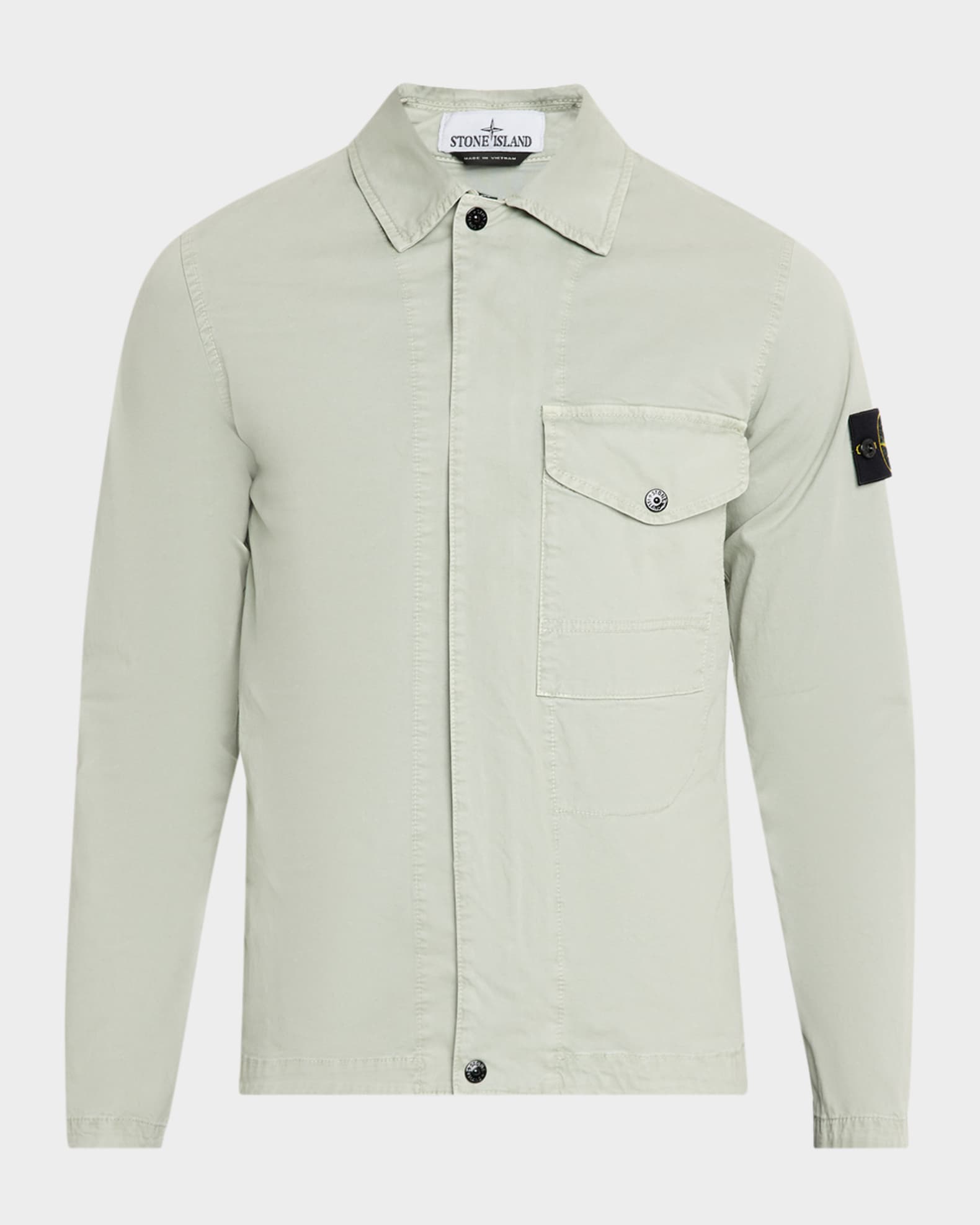ジャケット・アウター stone  COTTON OVERSHIRT JACKET Stone Island Men's Cotton Stretch Full-Zip Shirt Jacket | Neiman