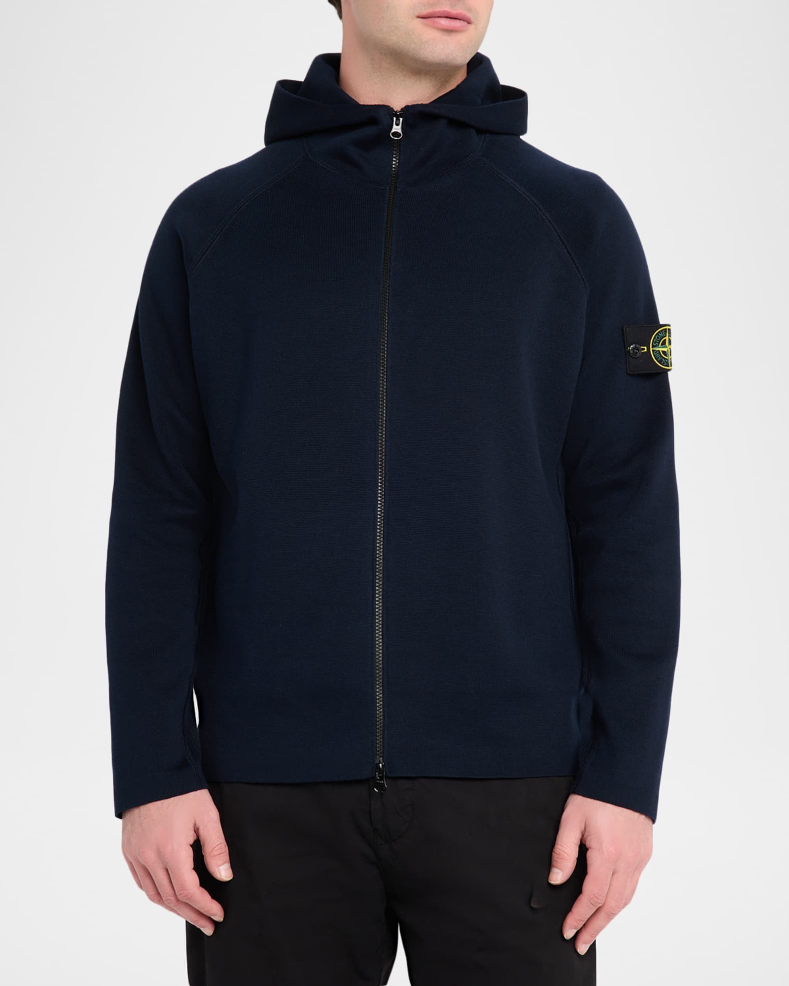 Stone Island Men's Cotton Full-Zip Hoodie | Neiman Marcus