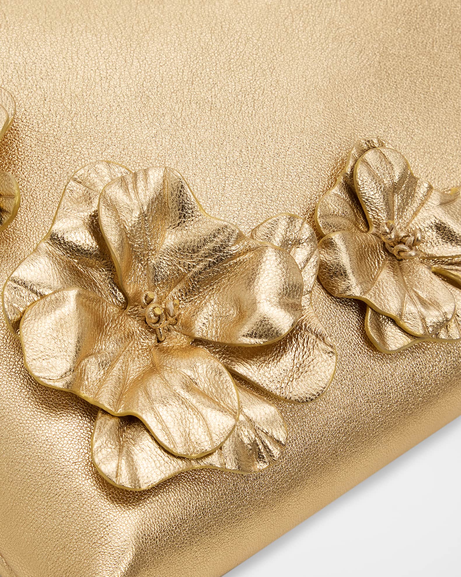 Jimmy Choo Metallic Leather Pouch Bag | Neiman Marcus