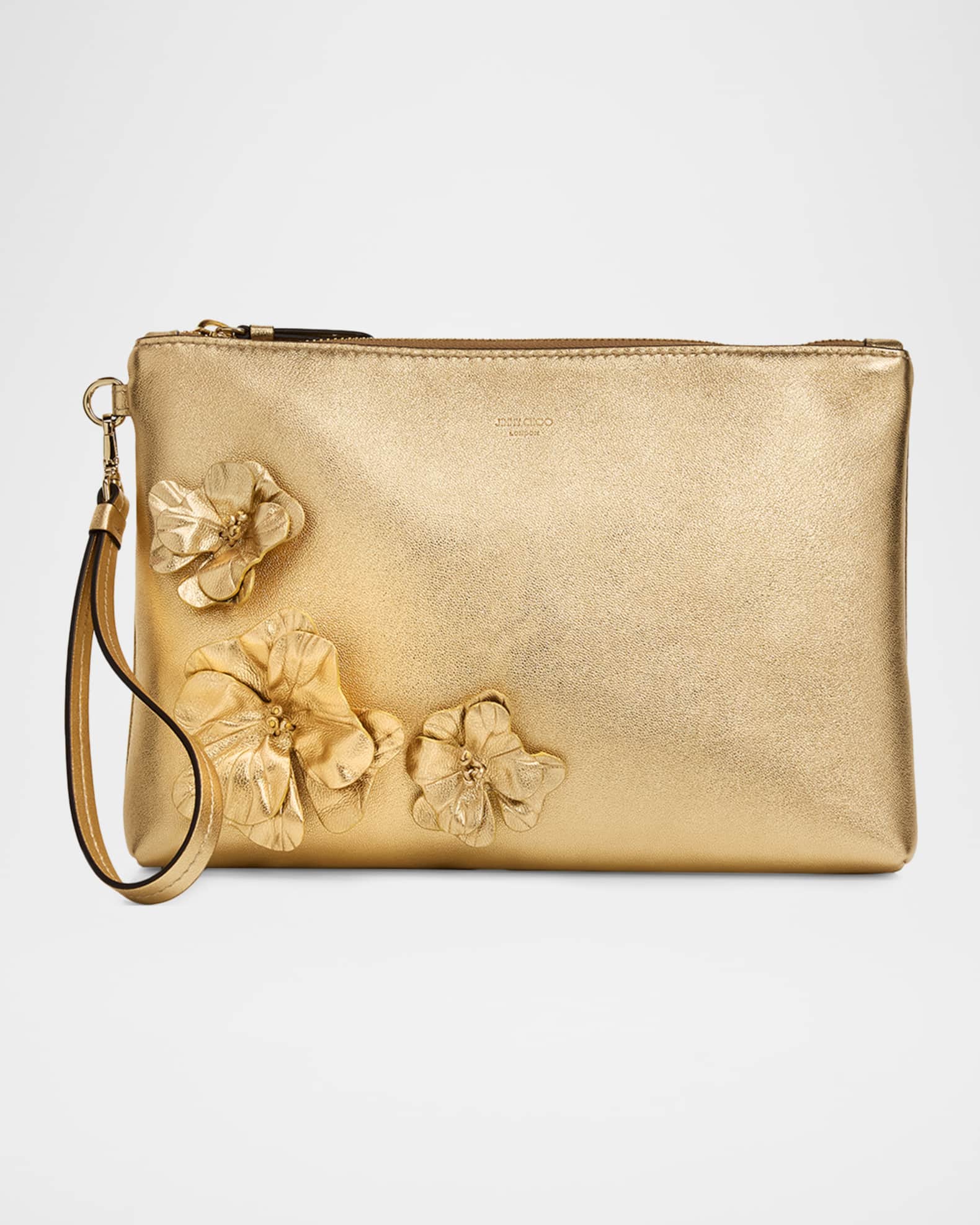 ⭐︎JIMMY CHOO⭐︎ 2way スパンコール クラッチバッグ　ワンショルダー Jimmy Choo Metallic Leather Pouch Bag | Neiman Marcus