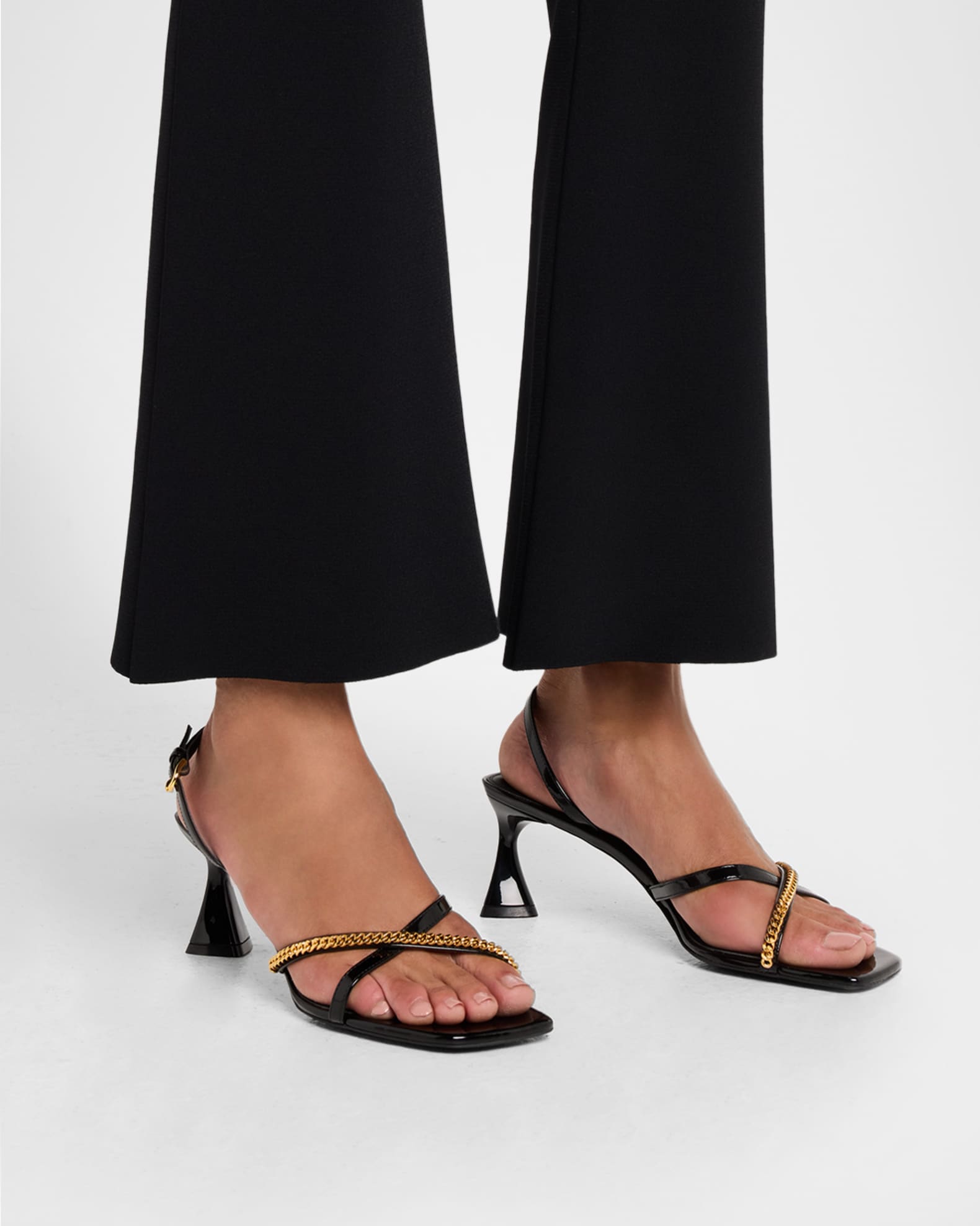 Stella McCartney 65mm Elsa Patent Vegan Leather Chain Sandals