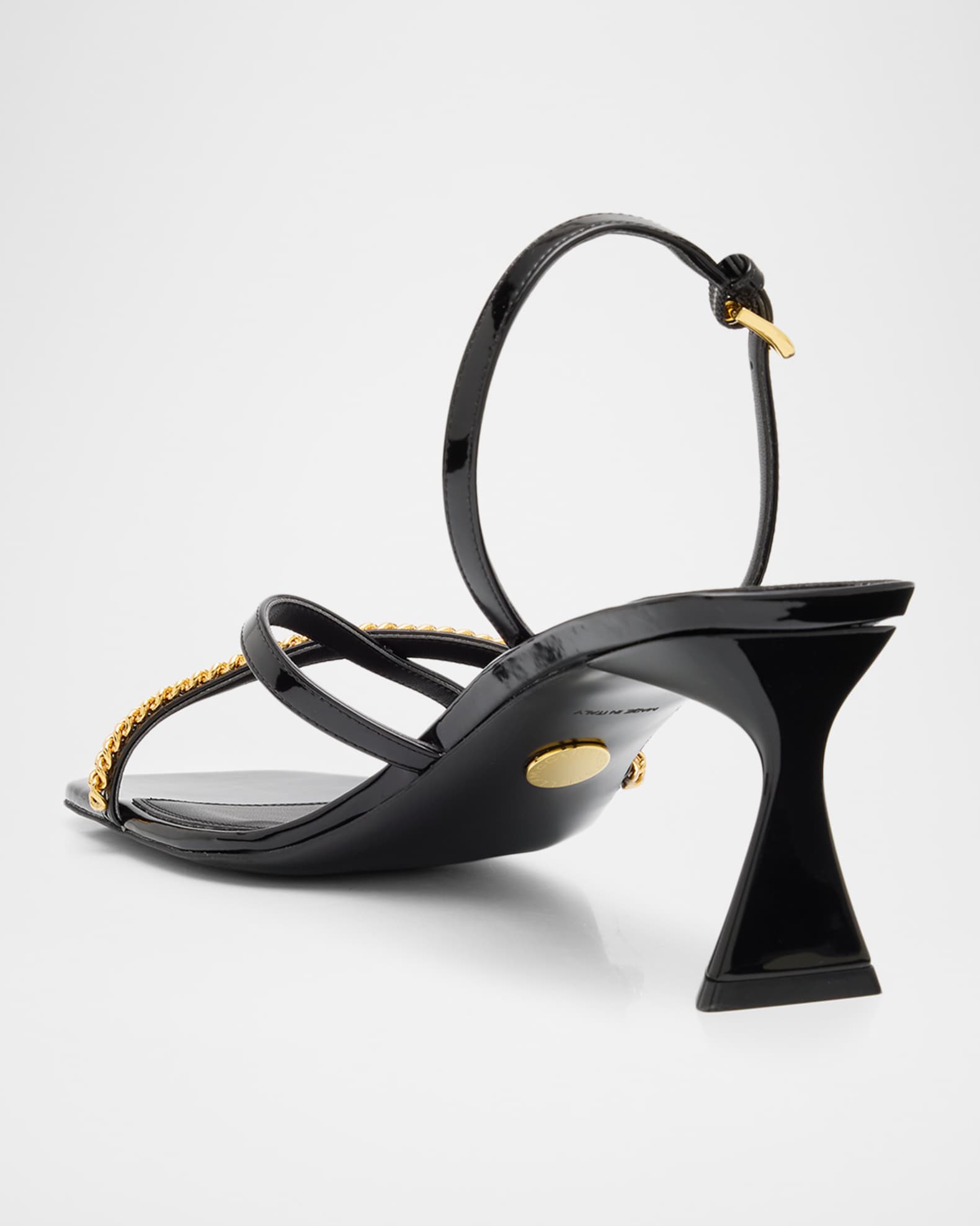STELLA McCARTNEY ベルト チェーン フェイクレザー Stella McCartney 65mm Elsa Patent Vegan Leather Chain Sandals