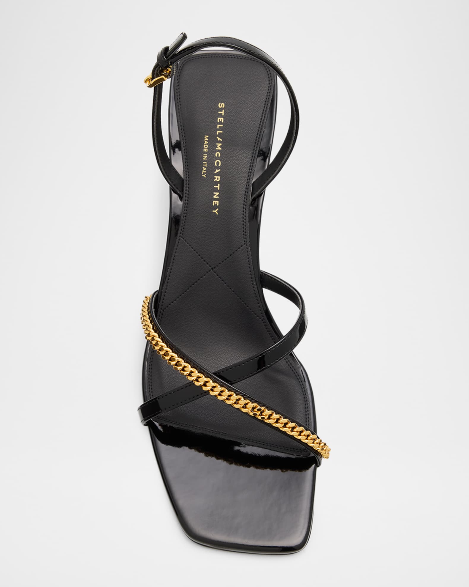 Stella McCartney 65mm Elsa Patent Vegan Leather Chain Sandals