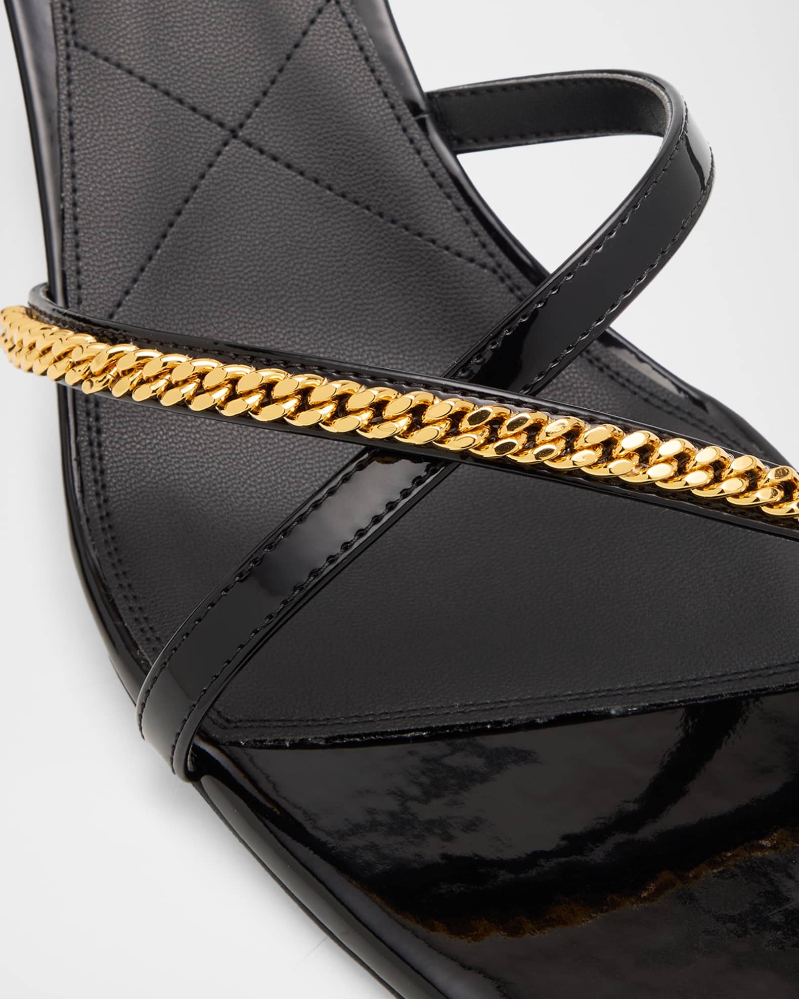 Stella McCartney 65mm Elsa Patent Vegan Leather Chain Sandals