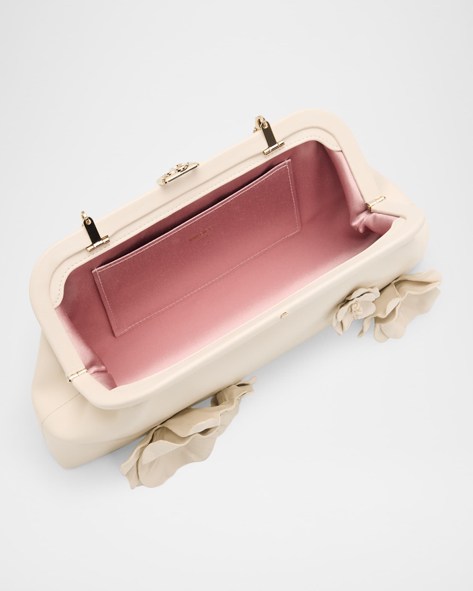 Jimmy Choo Skylar Floral Applique Leather Clutch Bag | Neiman Marcus