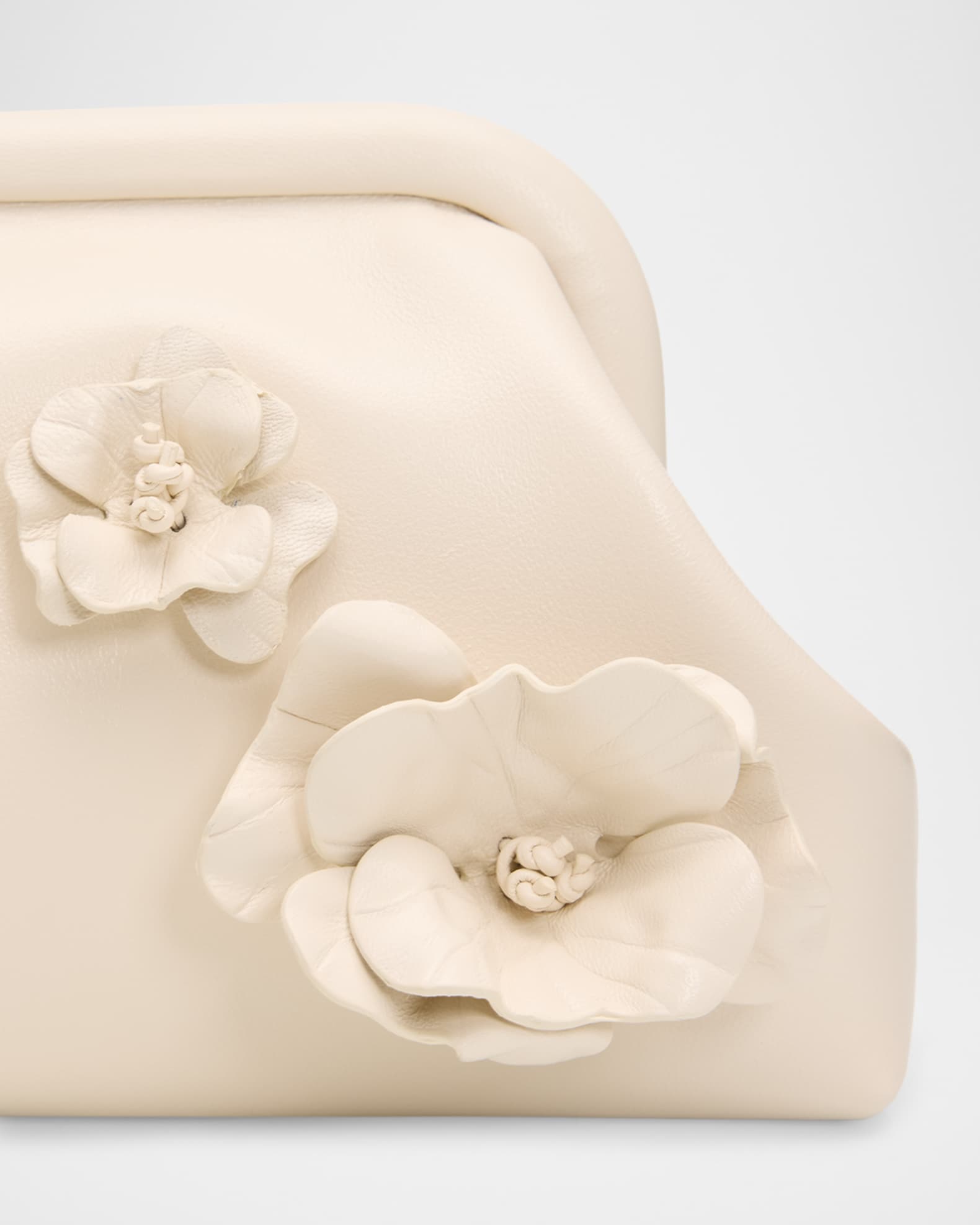 Jimmy Choo Skylar Floral Applique Leather Clutch Bag | Neiman Marcus