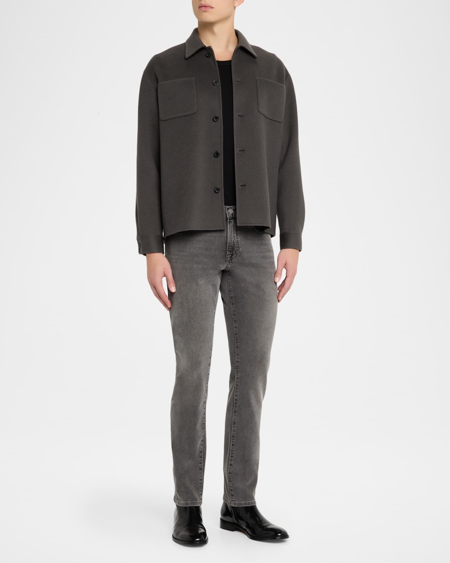 FRAME Men's Wool Double-Face Shirt Jacket | Neiman Marcus