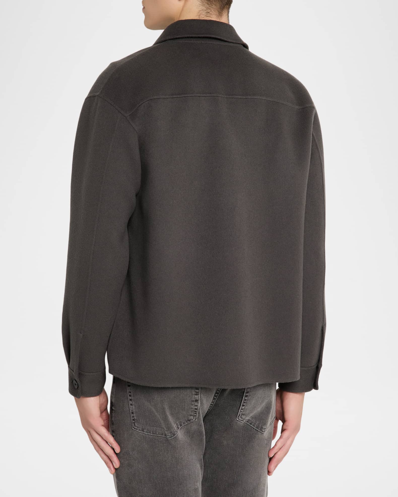 FRAME Men's Wool Double-Face Shirt Jacket | Neiman Marcus