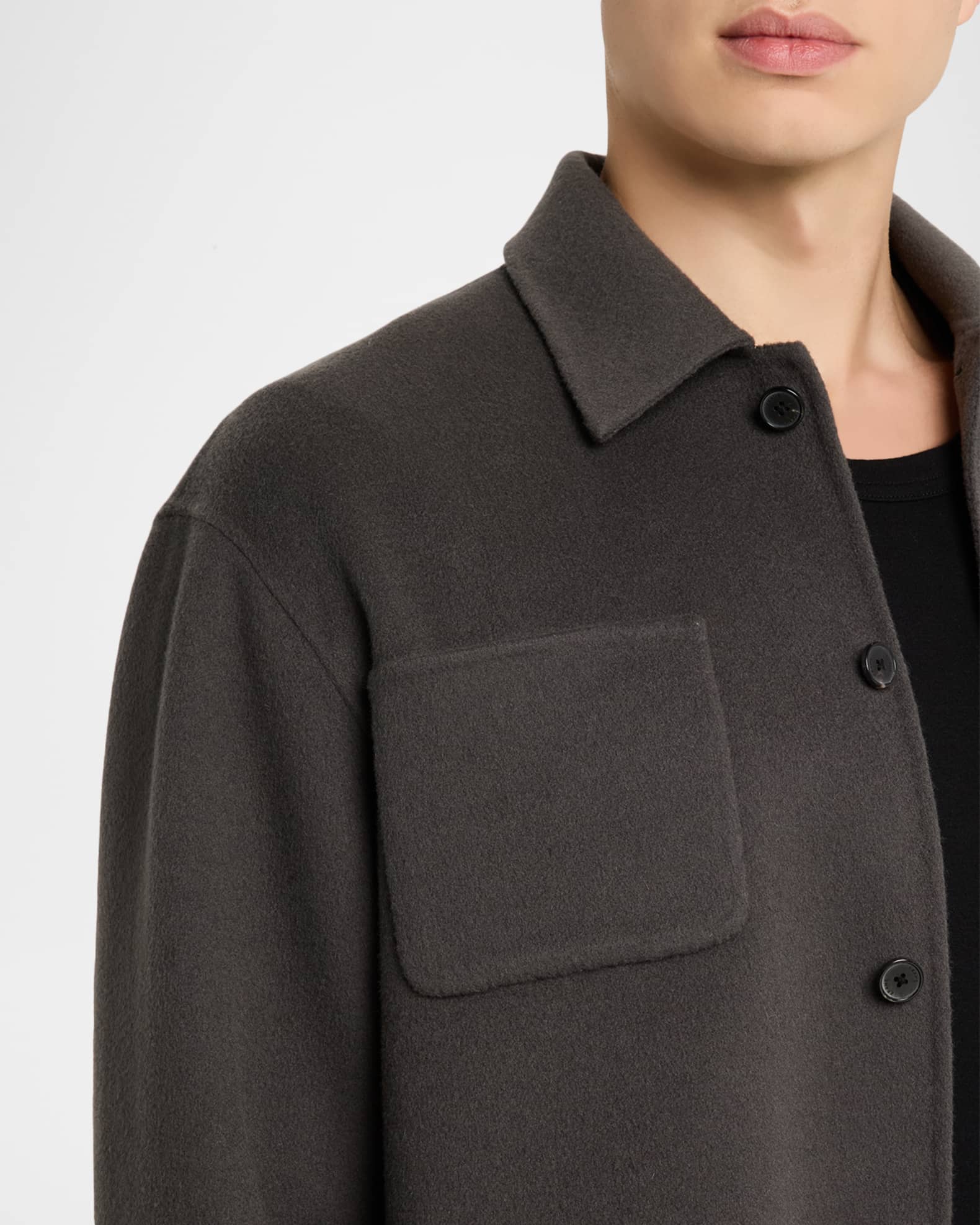 FRAME Men's Wool Double-Face Shirt Jacket | Neiman Marcus