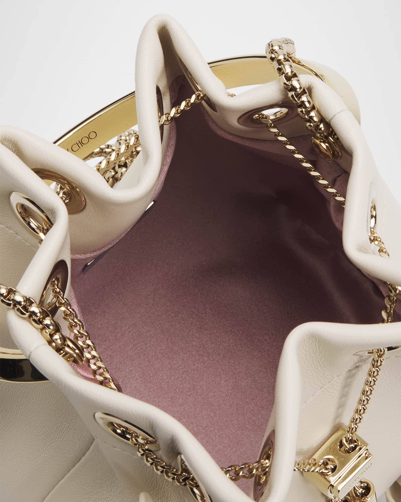 Jimmy Choo Bon Bon Floral Applique Leather Bucket Bag | Neiman Marcus