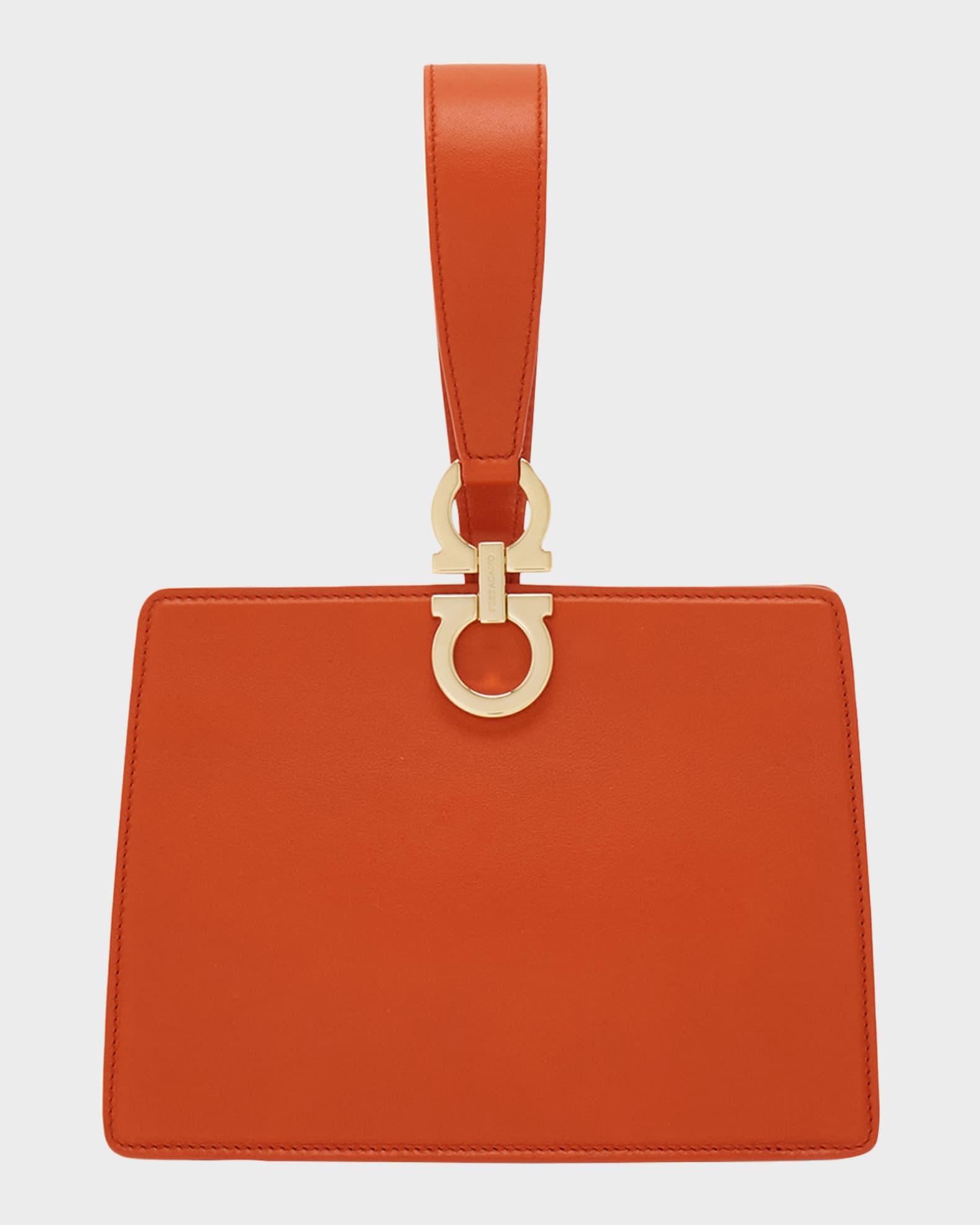Ferragamo Double Gancini Leather Wristlet Clutch Bag | Neiman Marcus
