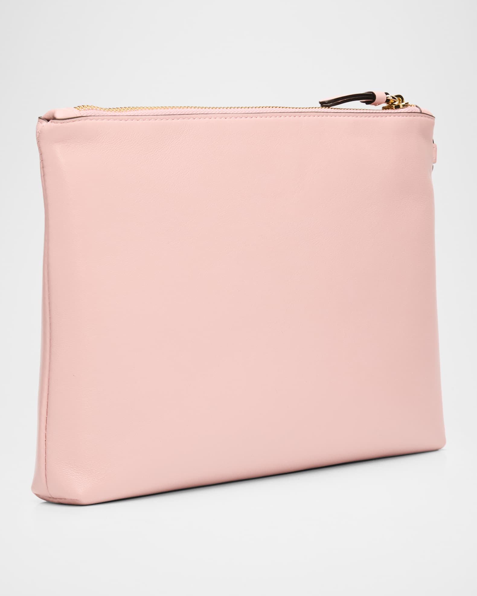 Jimmy Choo Floral Applique Leather Flat Pouch Bag | Neiman Marcus