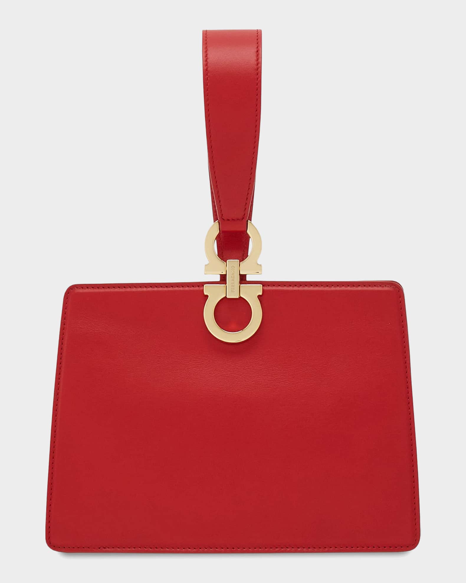 【希少】Ferragamo REAL Leather 手袋 Ferragamo Mini Gancini Leather Wristlet Clutch | Neiman Marcus