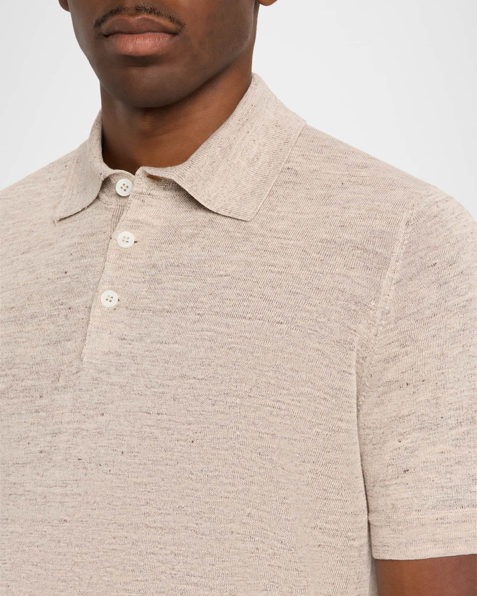 t*s様 BRUNELLO CUCINELLI スナップボタンシャツ　24aw Brunello Cucinelli Men's Linen and Cotton Heathered Polo Shirt
