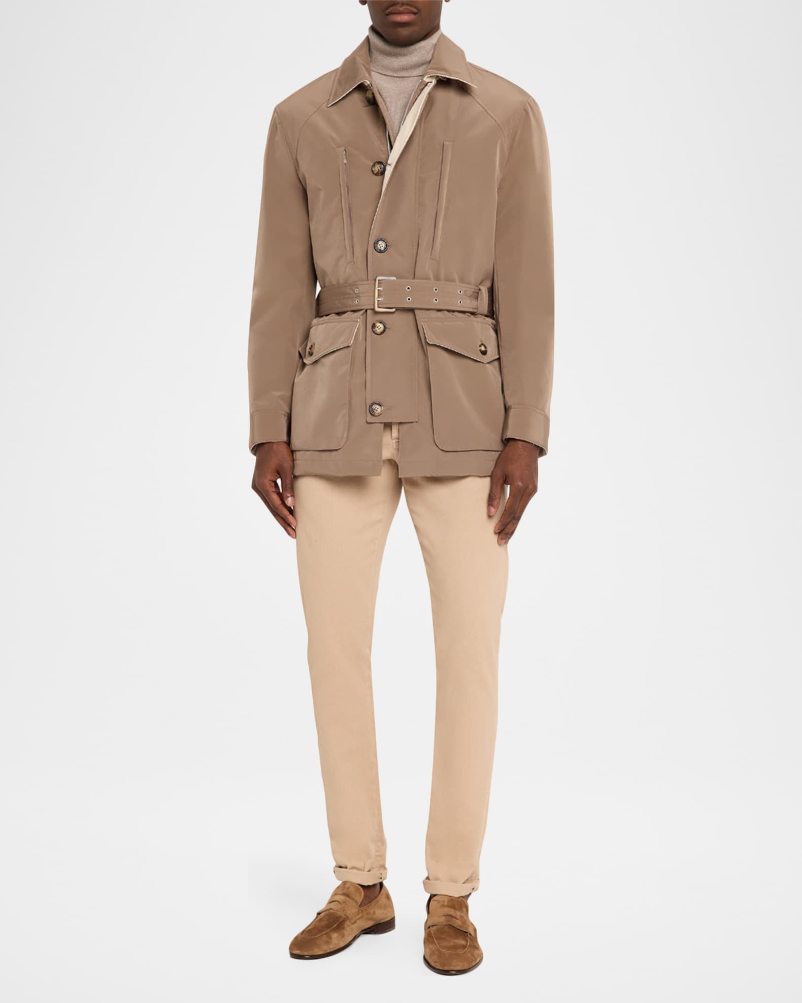 Brunello Cucinelli Men's Water-Resistant Padded Safari Jacket with