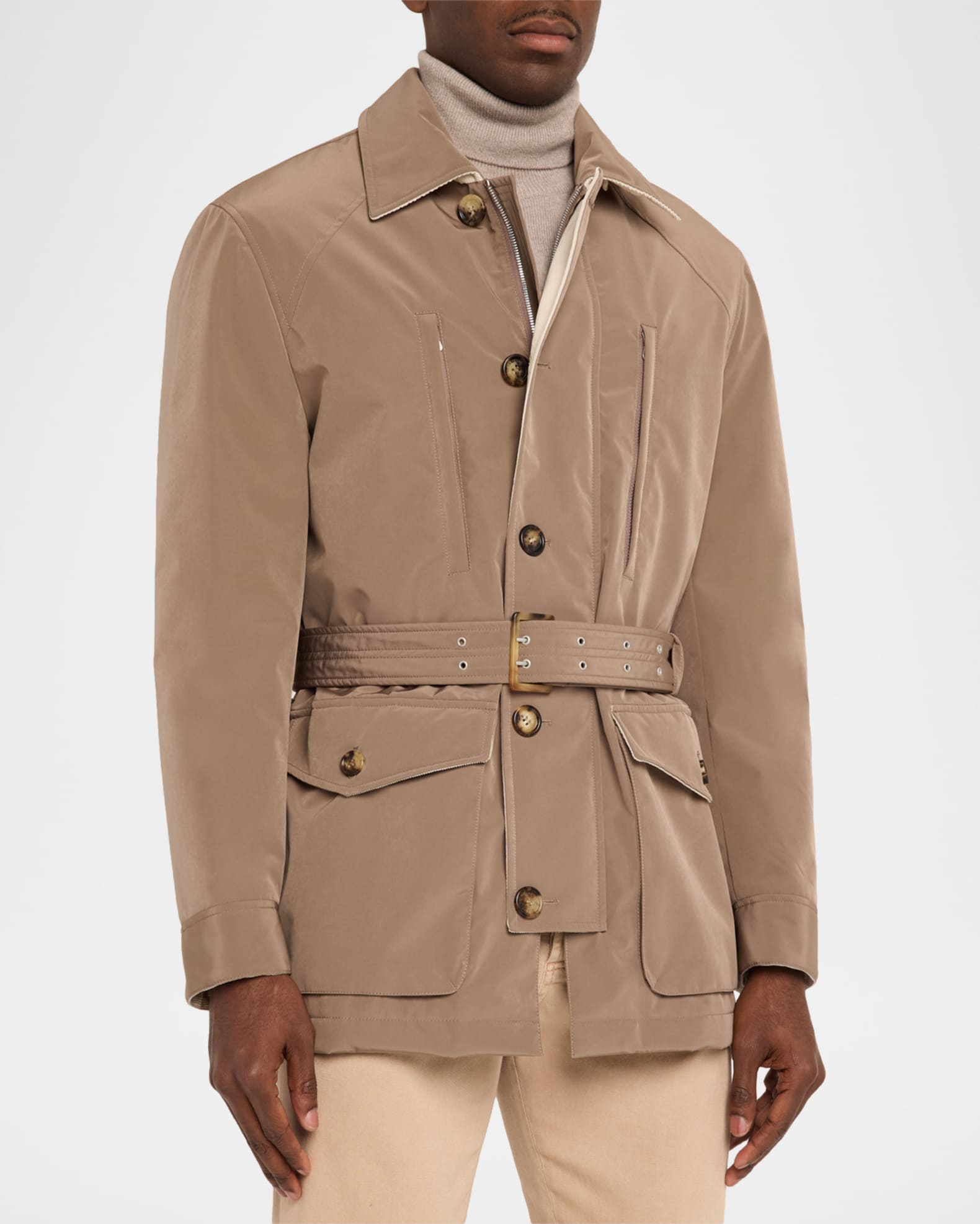 Brunello Cucinelli Men's Water-Resistant Padded Safari Jacket with