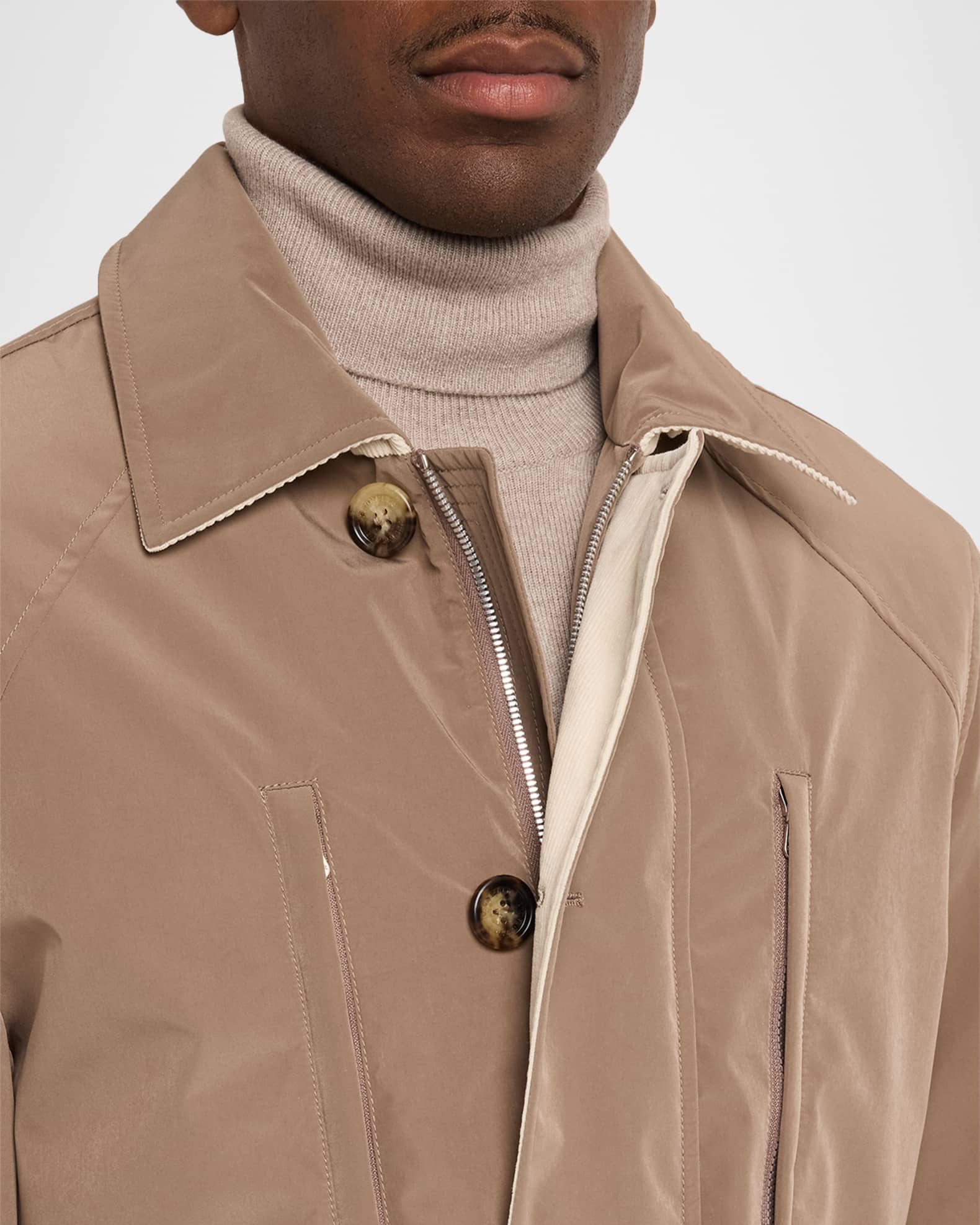 Brunello Cucinelli Men's Water-Resistant Padded Safari Jacket with