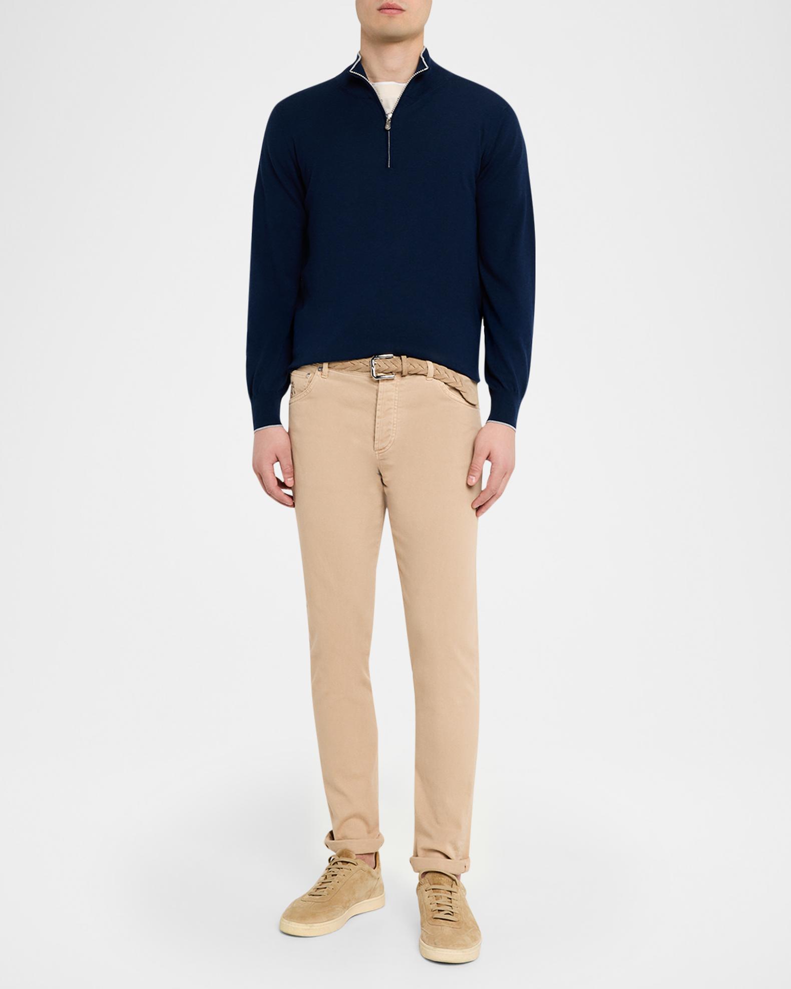 Brunello Cucinelli Men's Cotton Knit Quarter-Zip Sweater | Neiman