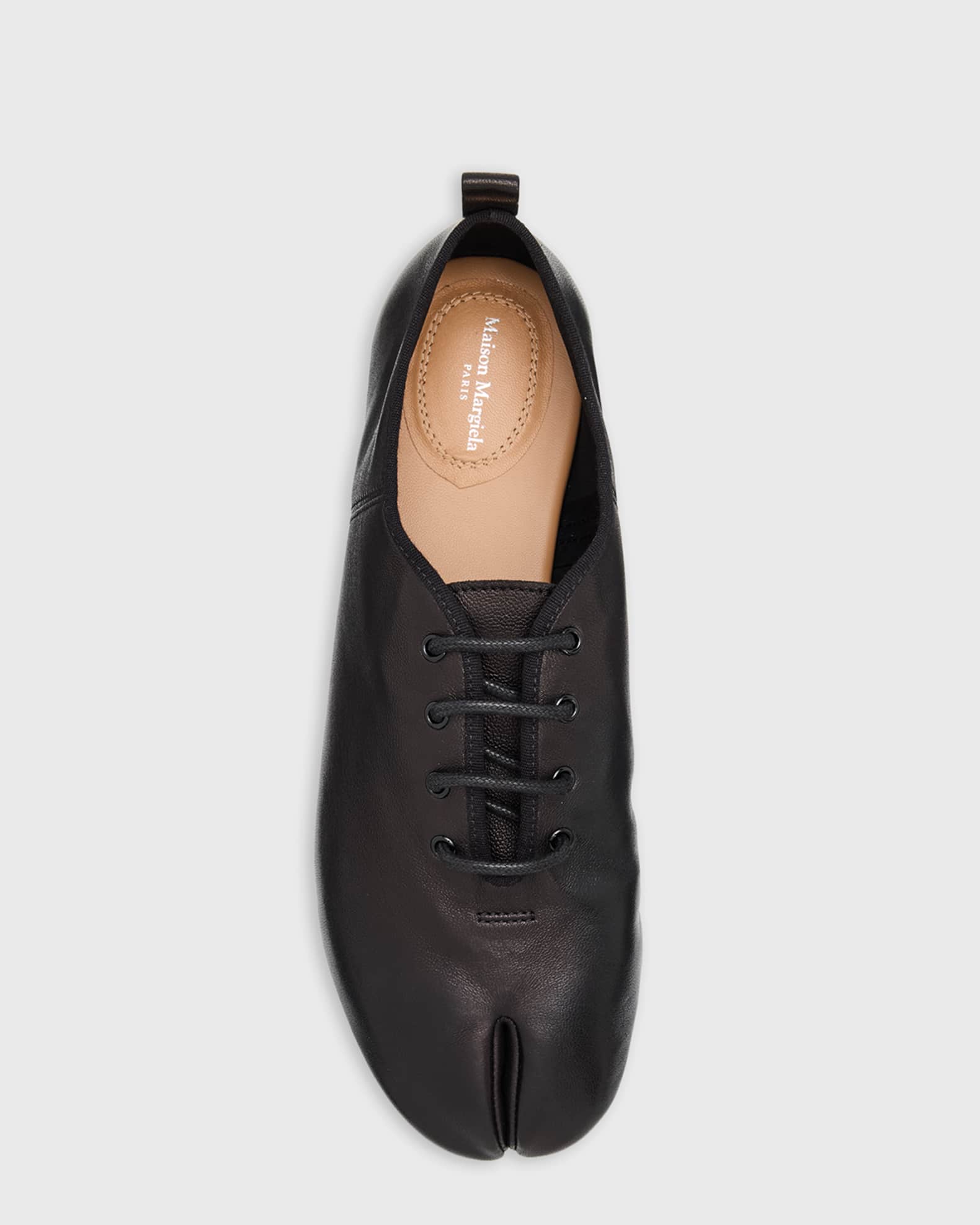 Maison Margiela Tabi Jazz Leather Lace-Up Flats | Neiman Marcus