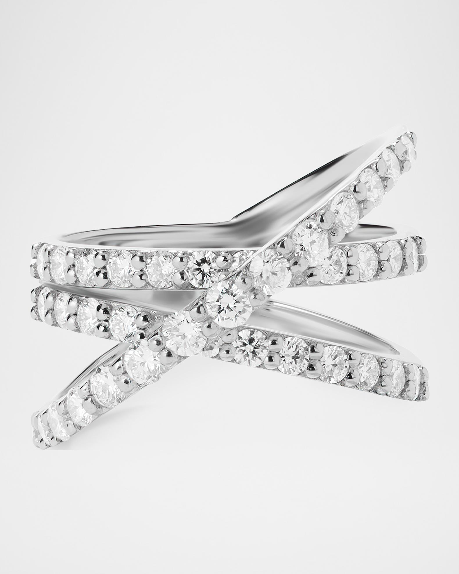 14K Gold Graduating Diamond Criss Cross Ring | Neiman Marcus