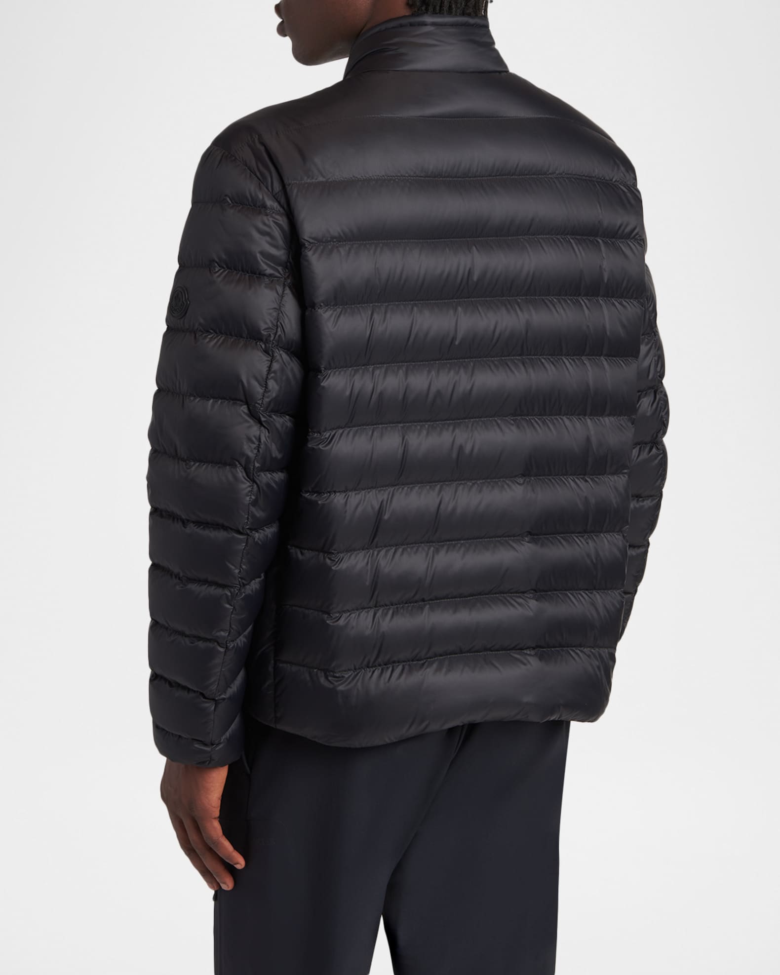 Moncler Men's Mackinac Diagonal-Quilted Down Biker Jacket | Neiman