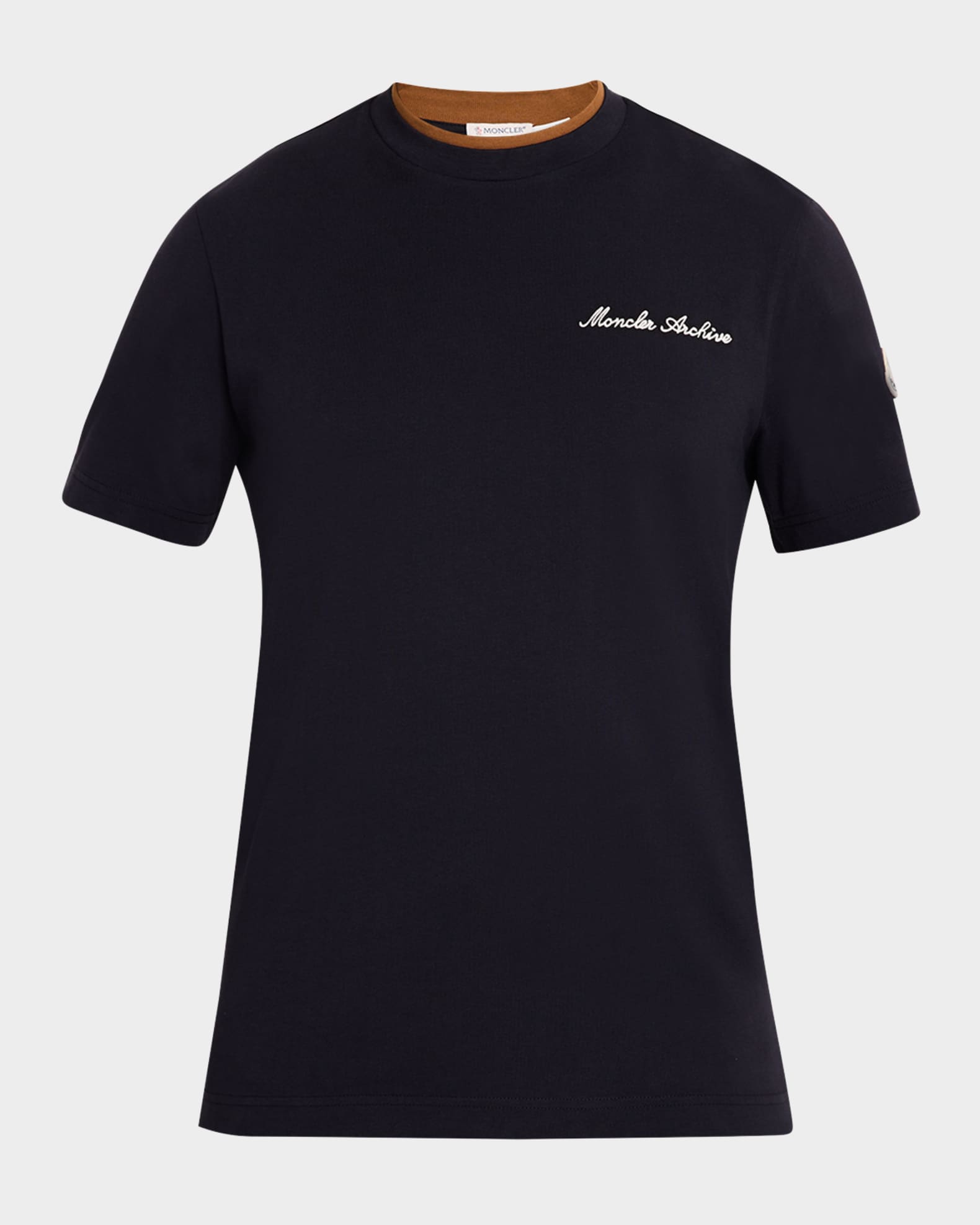 【新品】新作！MONCLER Tシャツ　ブラック＆ホワイト　12A Moncler Men's Embroidered Logo Cotton T-Shirt | Neiman Marcus