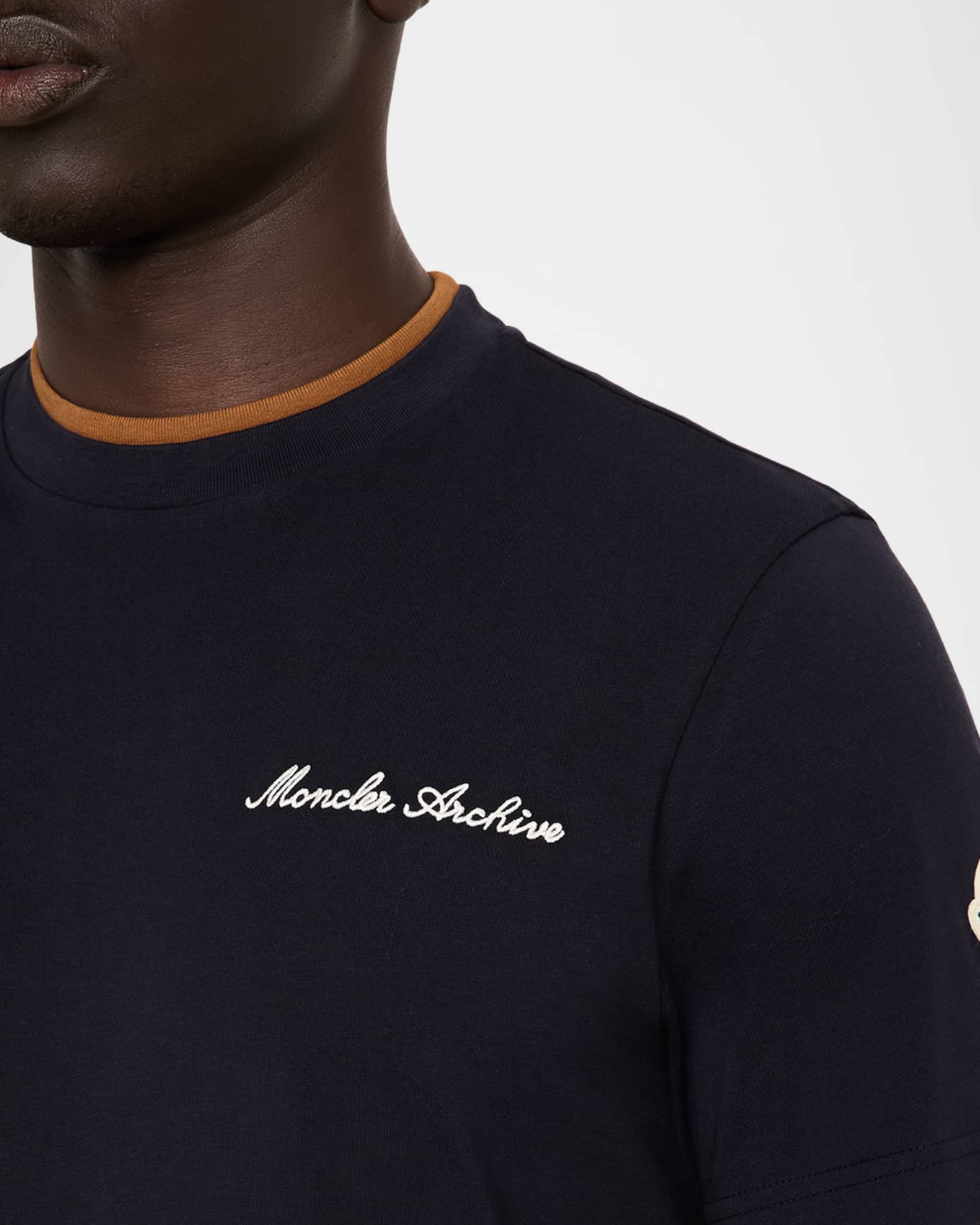 未使用　モンクレール　Top Embroidered Logo Canotta Moncler Men's Embroidered Logo Cotton T-Shirt | Neiman Marcus