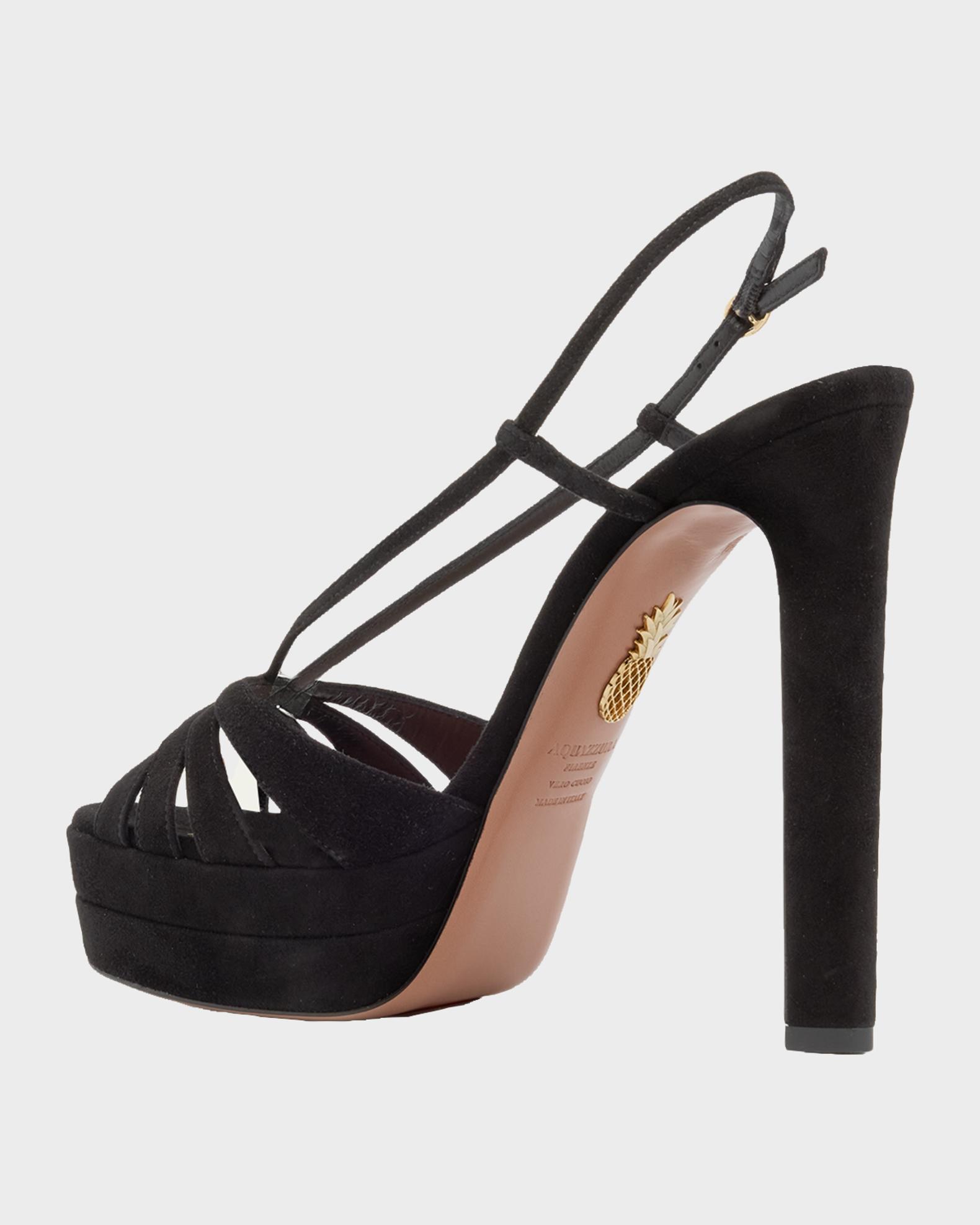 Aquazzura 130mm Aimee Suede Platform Sandals | Neiman Marcus