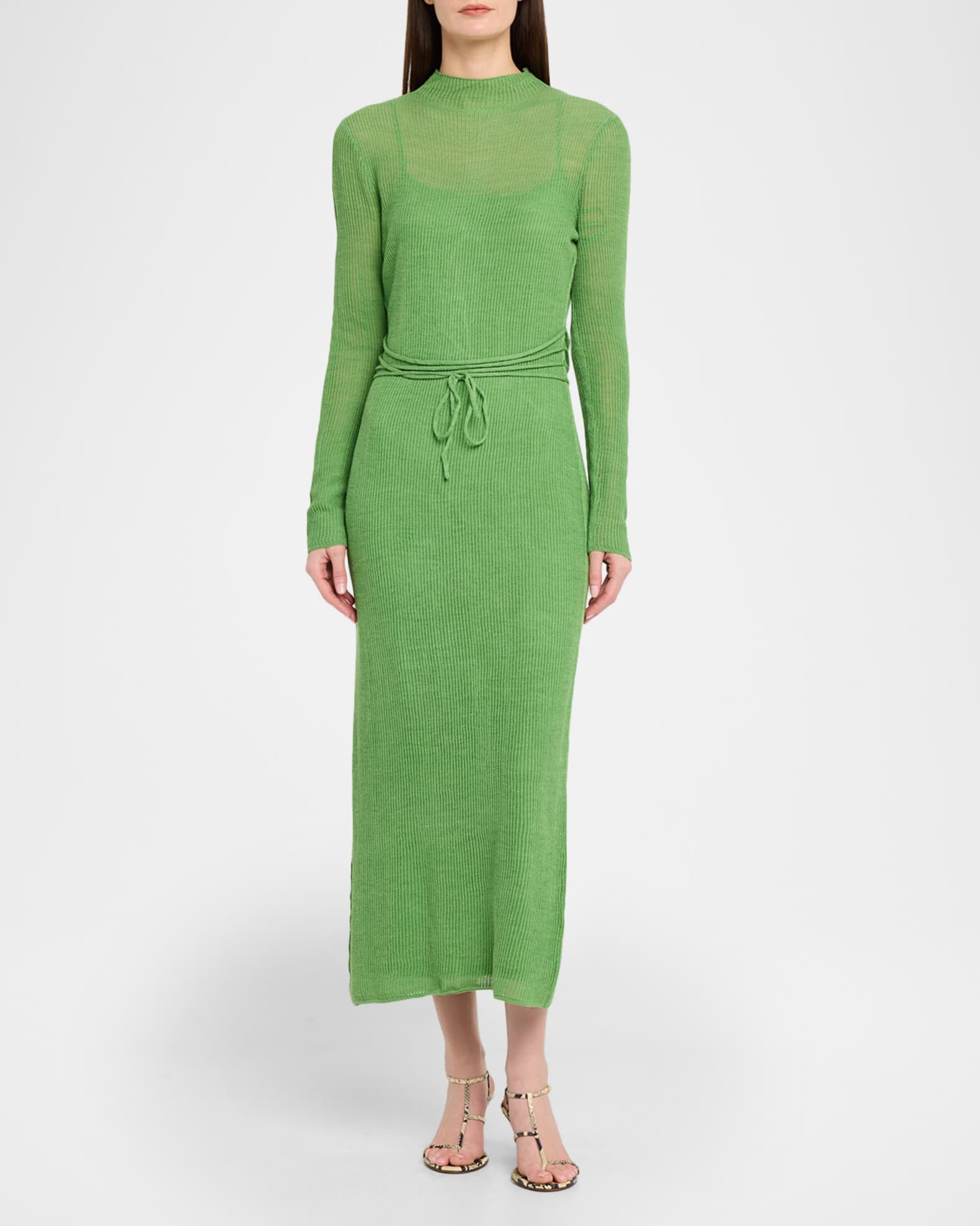 green emerald velvet dress Staud Green Dress main image 0