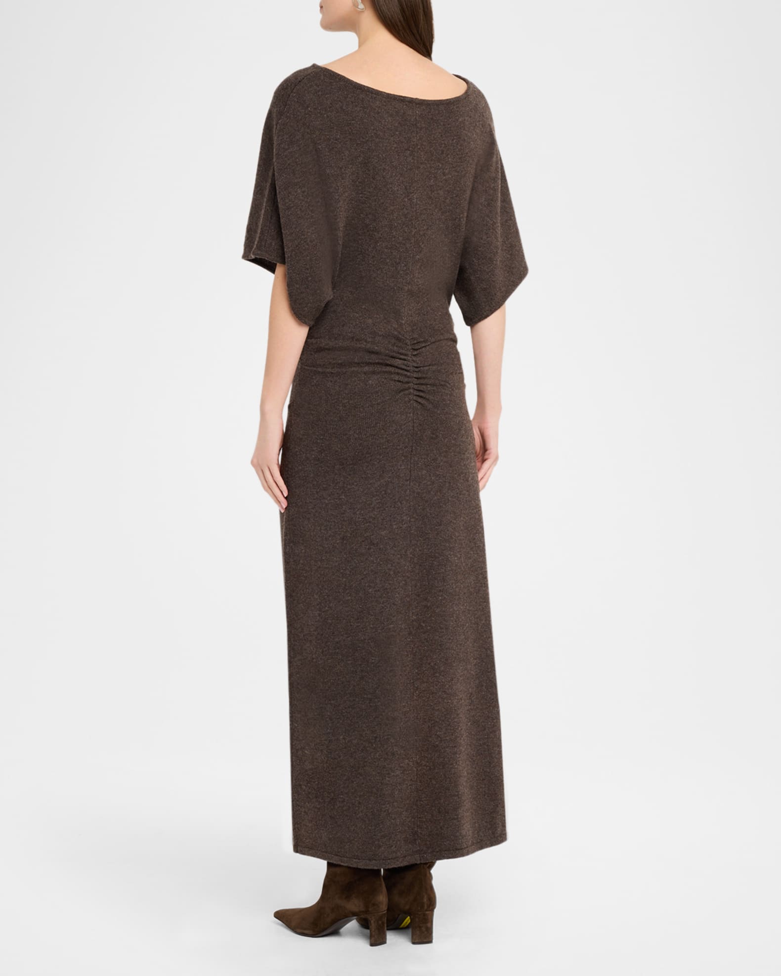 staud brown knit dress Staud Marylebone Sweater Dress Size S Camel Brown Ribbed Knit Long Sleeve