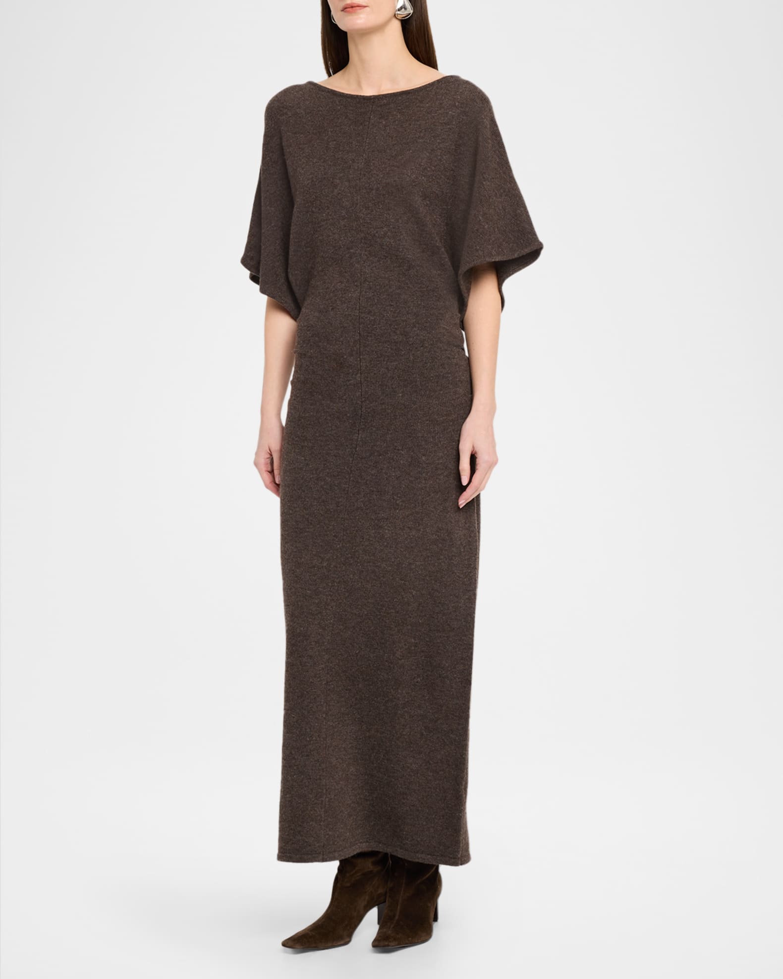 self portrait pink viscose knit midi dress Self Portrait 'Pink Cotton Draped Knit Midi' Dress main image 1