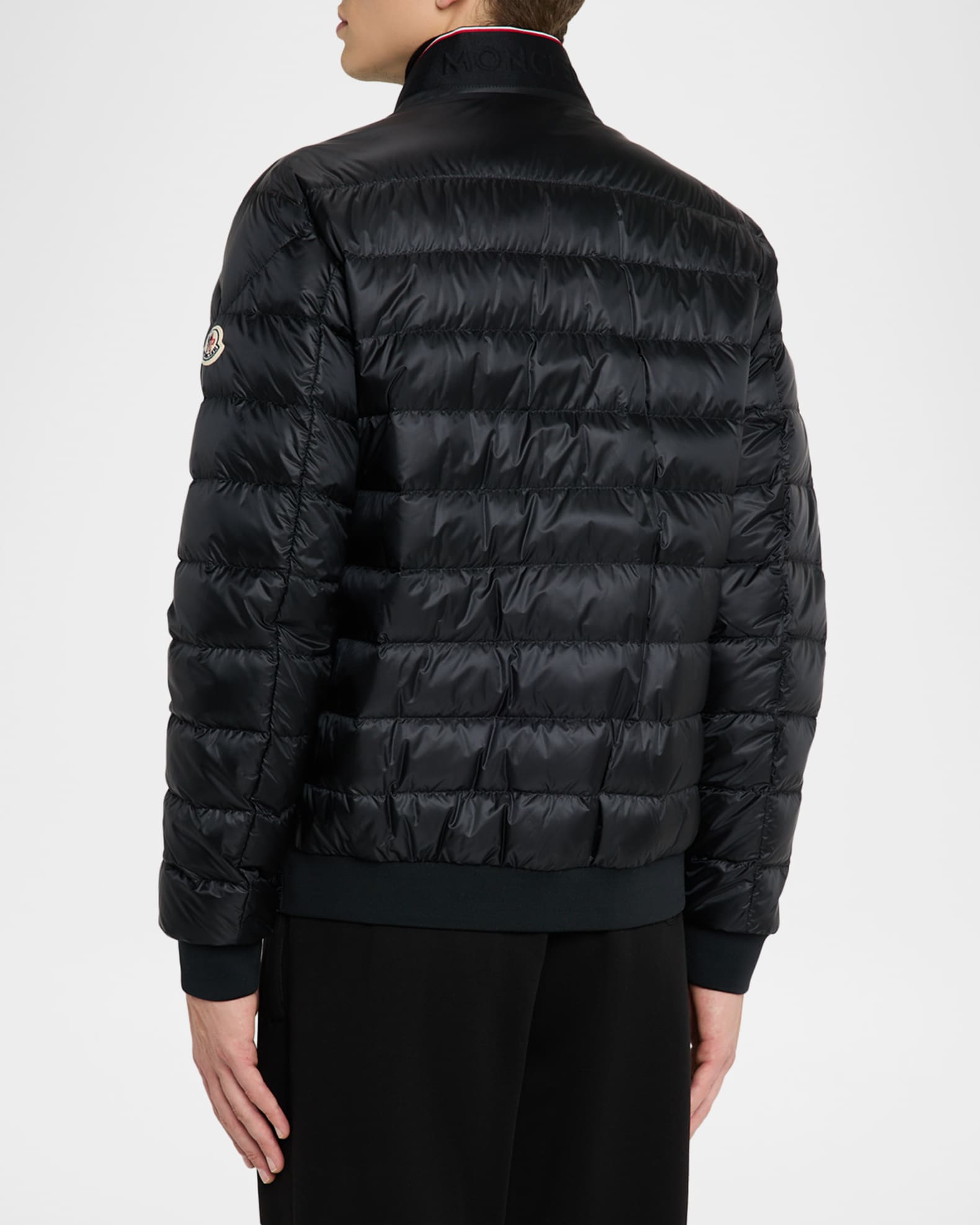 Moncler Men's Quilted Nylon Short Down Jacket | Neiman Marcus