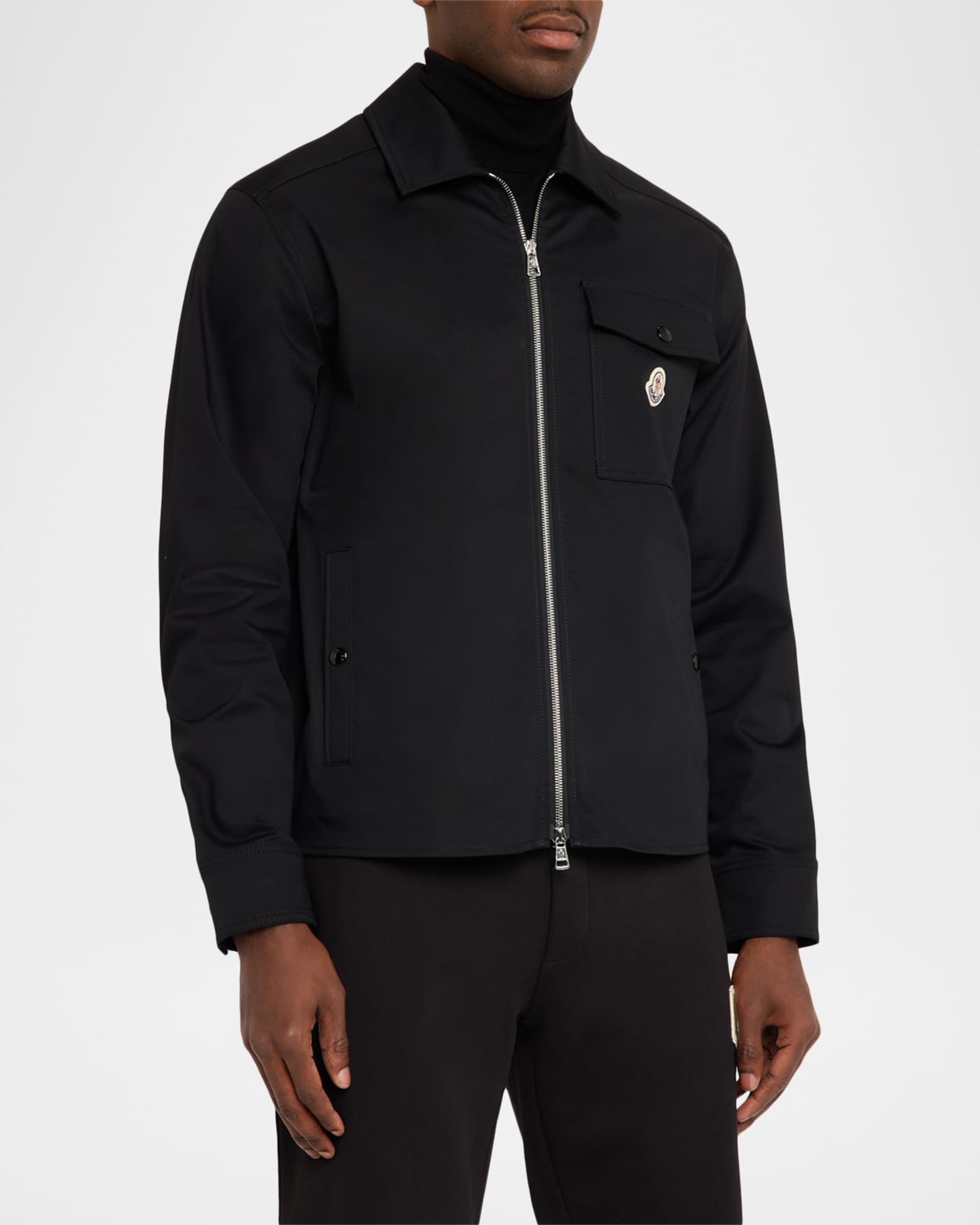 Moncler Men's Cotton-Blend Gabardine Shirt Jacket | Neiman Marcus