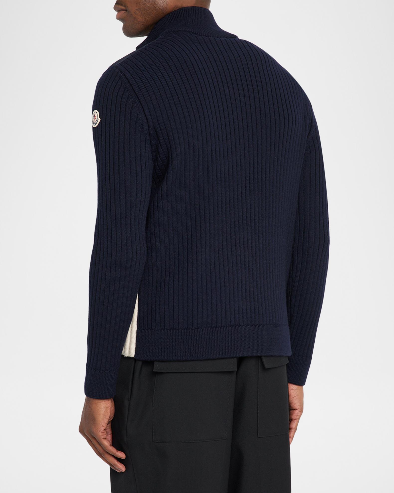 Moncler Men's Padded Wool Full-Zip Cardigan | Neiman Marcus