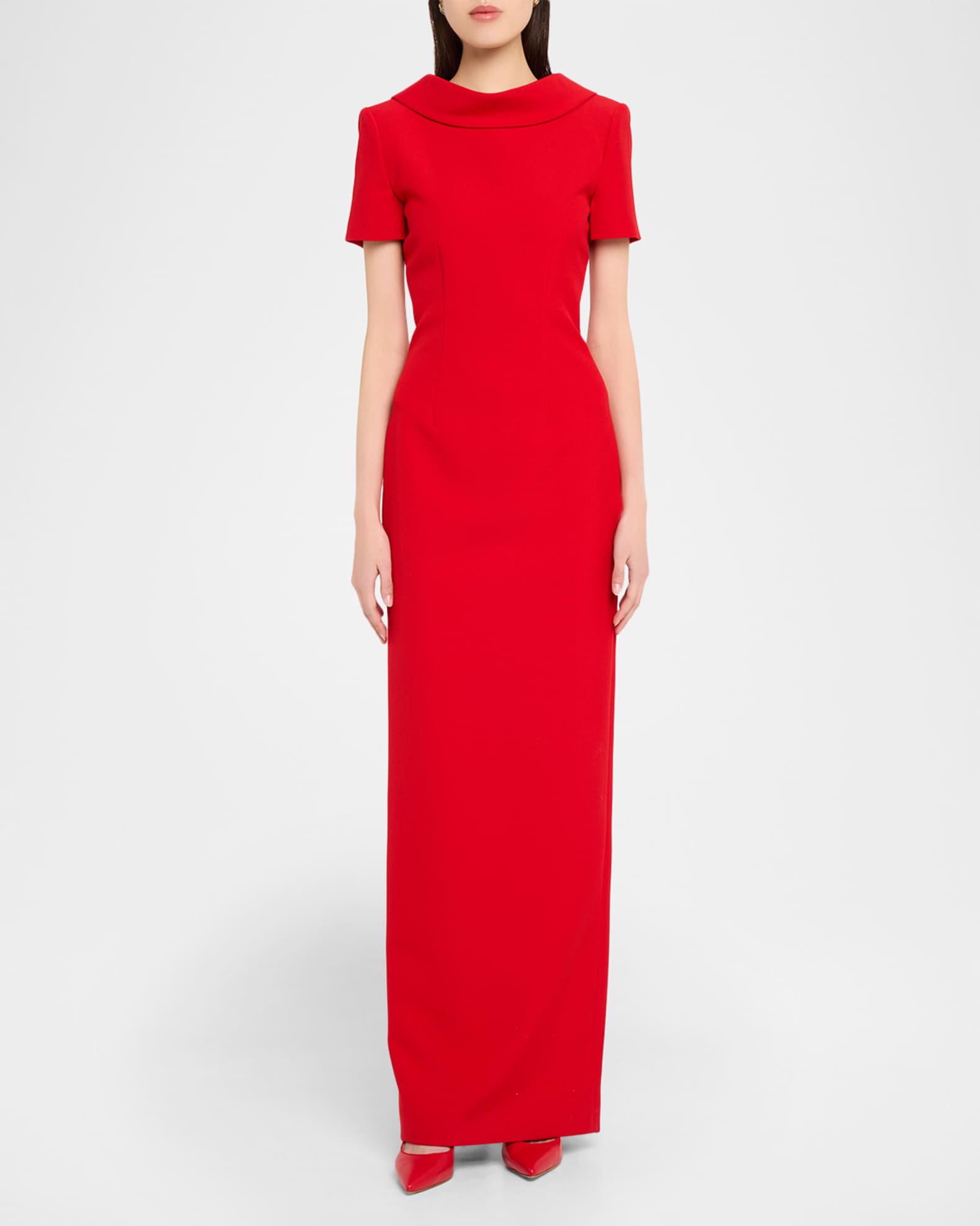 oh polly red maxi dress Corseted Thigh-High Split Maxi Dress in Rose Red - 2