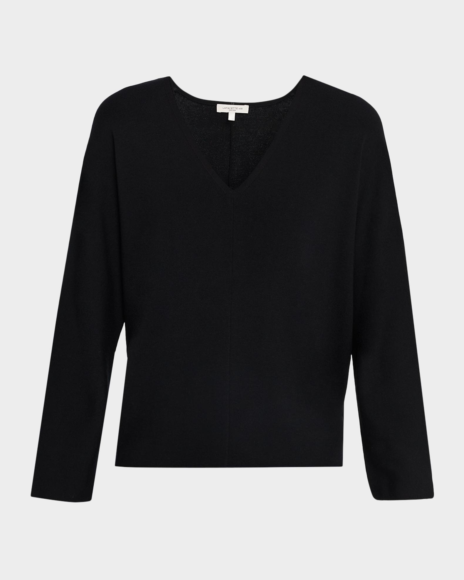 Lafayette 148 New York Ribbed V-Neck Sweater | Neiman Marcus