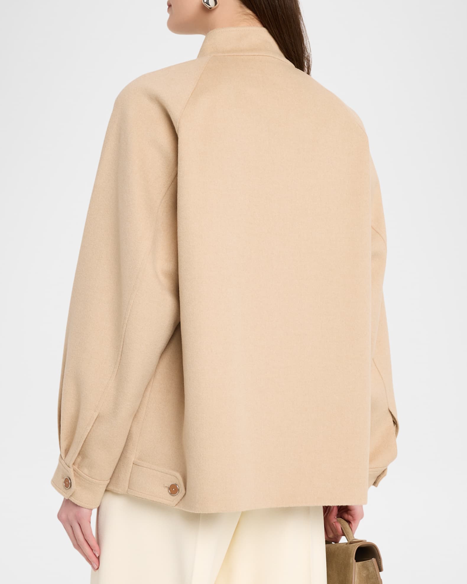 Lafayette 148 New York Oversized Zip-Front Camel Hair Jacket