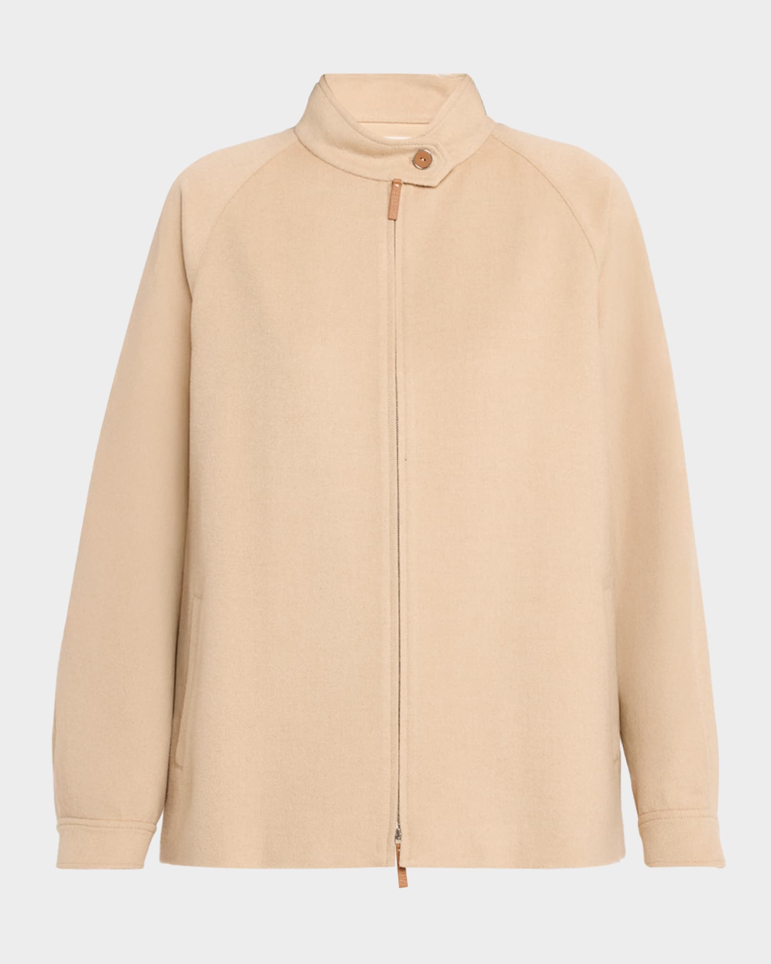 Lafayette 148 New York Oversized Zip-Front Camel Hair Jacket