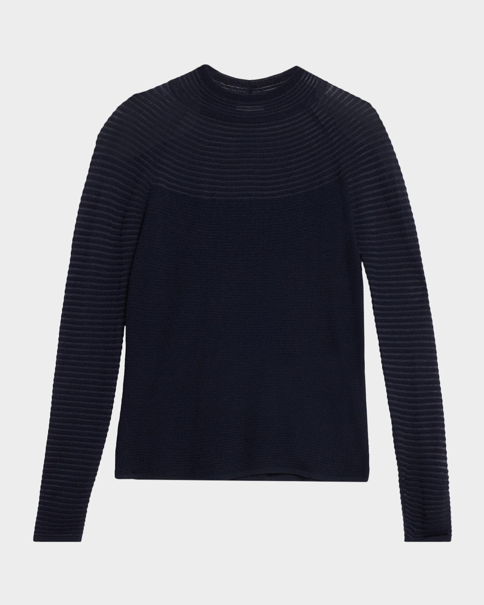 Lafayette 148 New York Textured Striped Raglan-Sleeve Sweater 