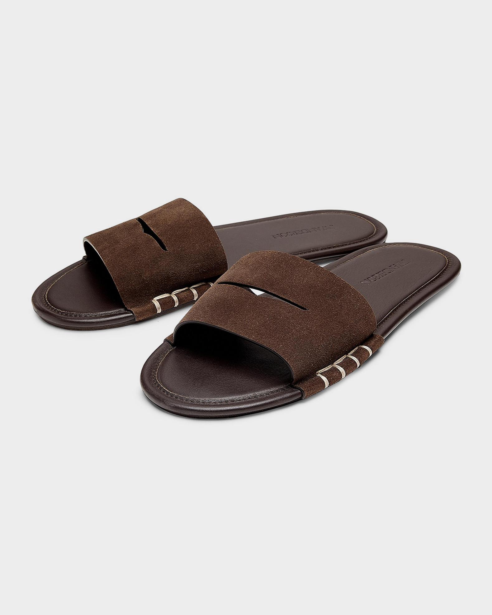 JW Anderson Suede Loafer Slide Sandals | Neiman Marcus