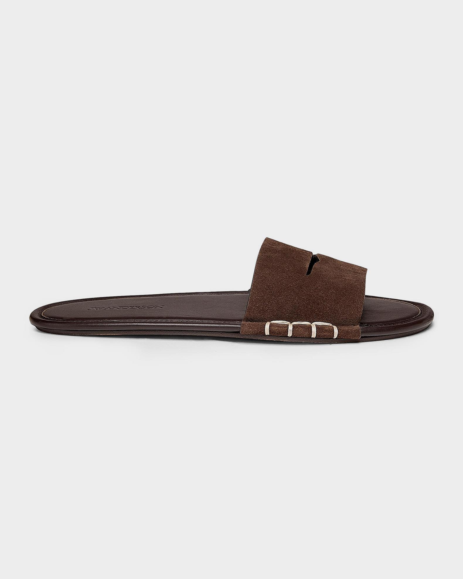 JW Anderson Suede Loafer Slide Sandals | Neiman Marcus