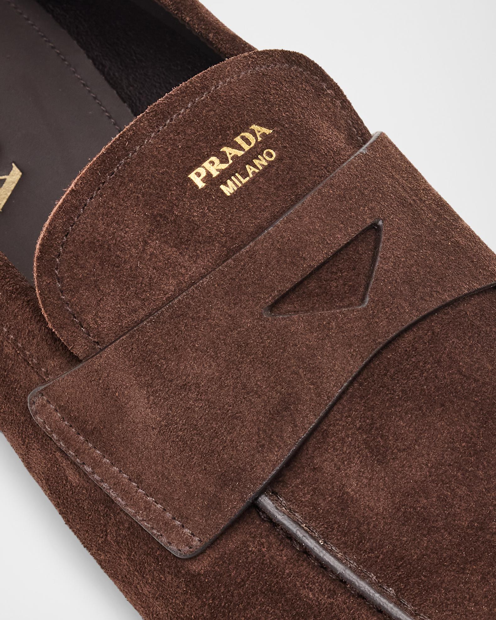 m*y様 稀少 PRADA 本革 モカシン エアソール 同時出品のPRADAスー Prada Men's Foiled Logo Suede Moccasin Penny Loafers | Neiman Marcus