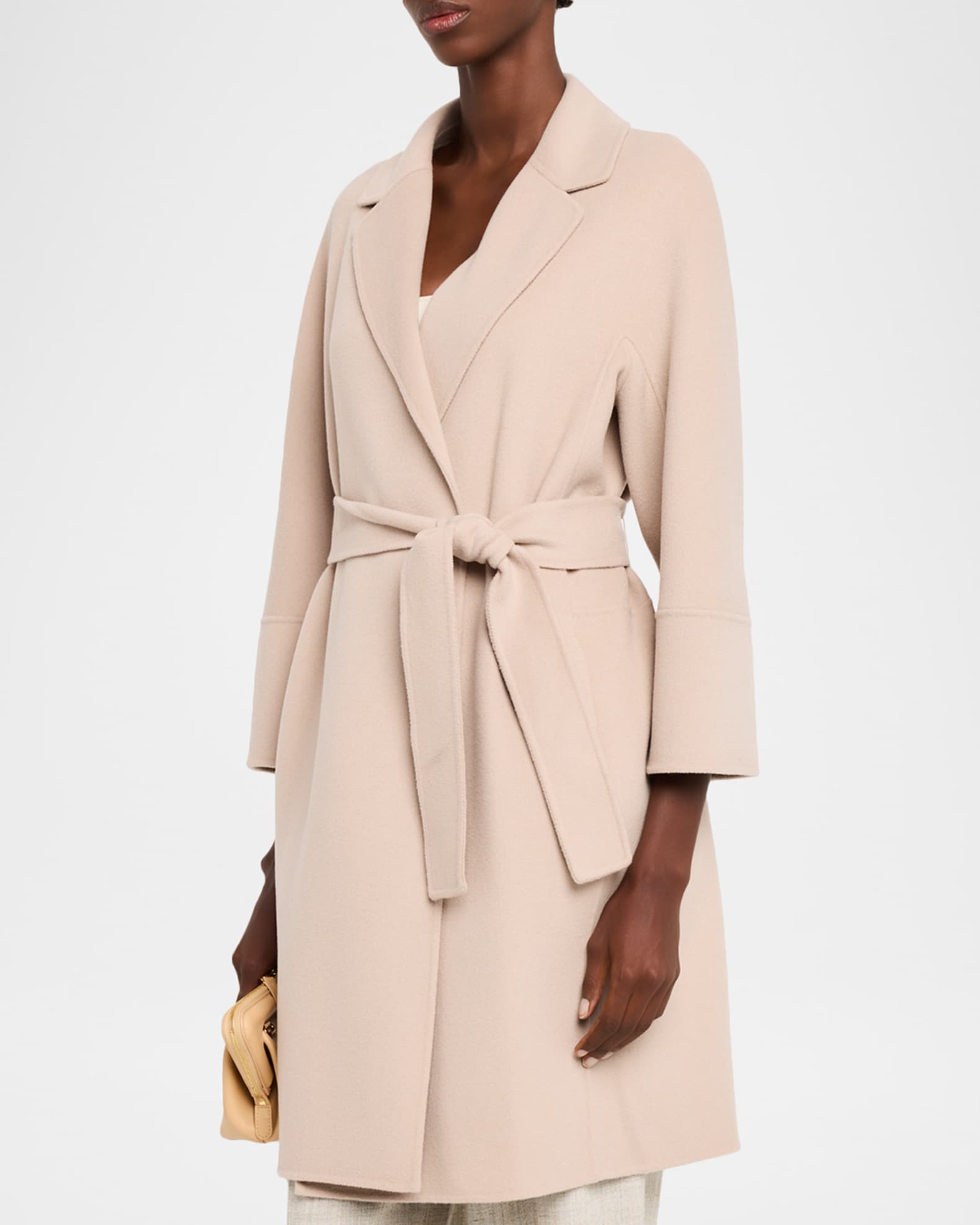 Max Mara Double-Faced Wool Wrap Coat | Neiman Marcus