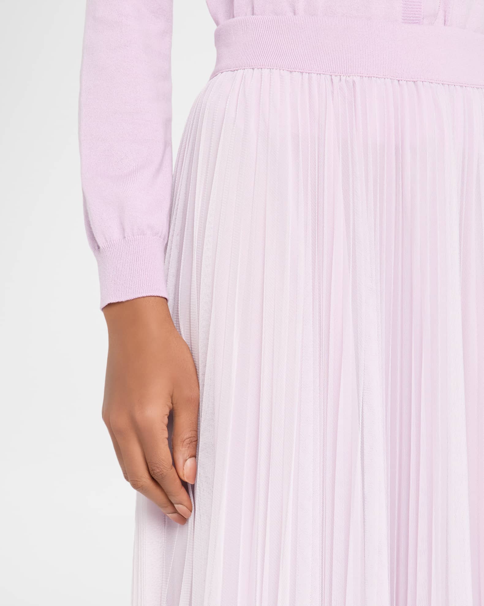 FABIANA FILIPPI Pleated Tulle Midi Skirt | Neiman Marcus