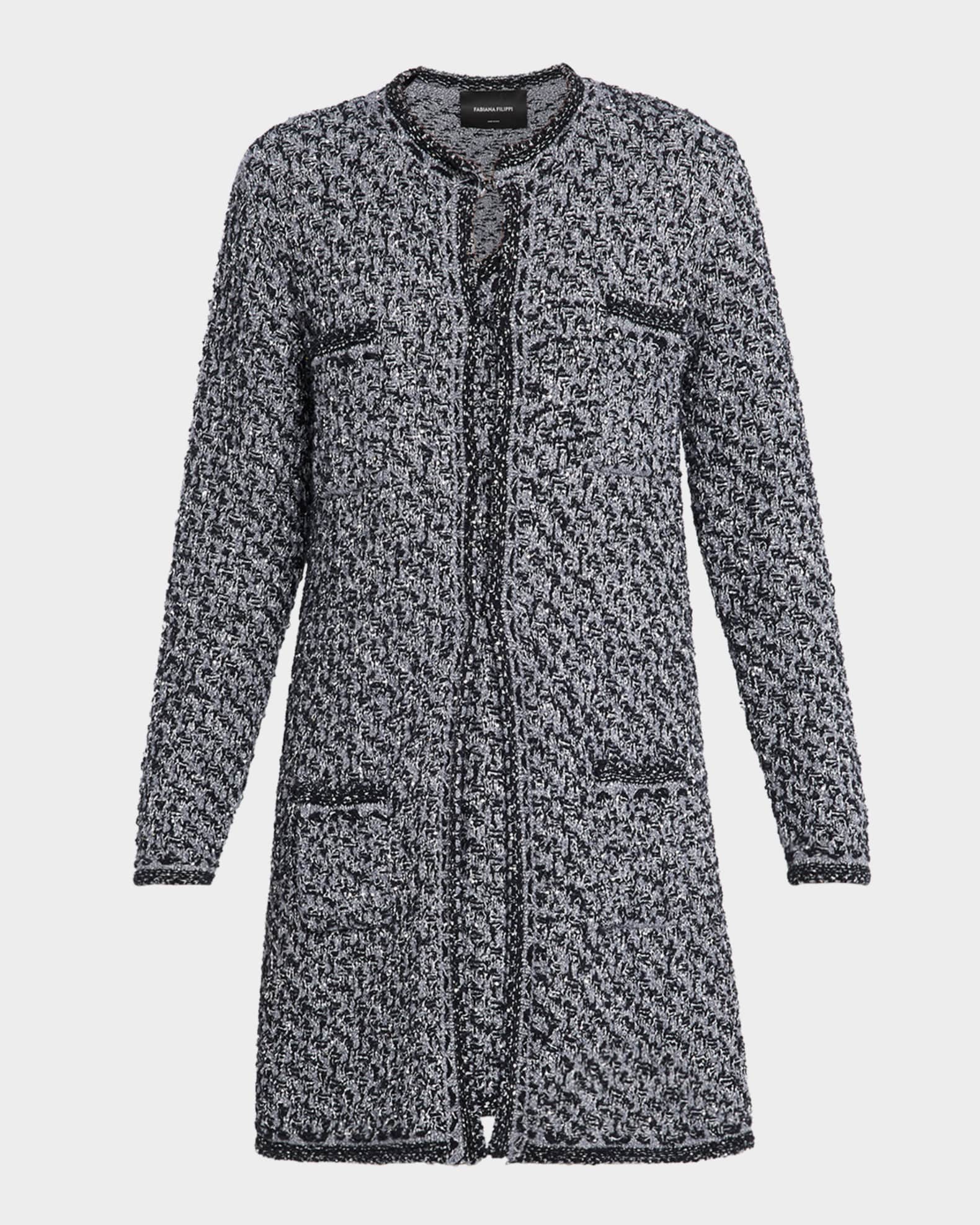 FABIANA FILIPPI Oversized Sequin Tweed Coat | Neiman Marcus